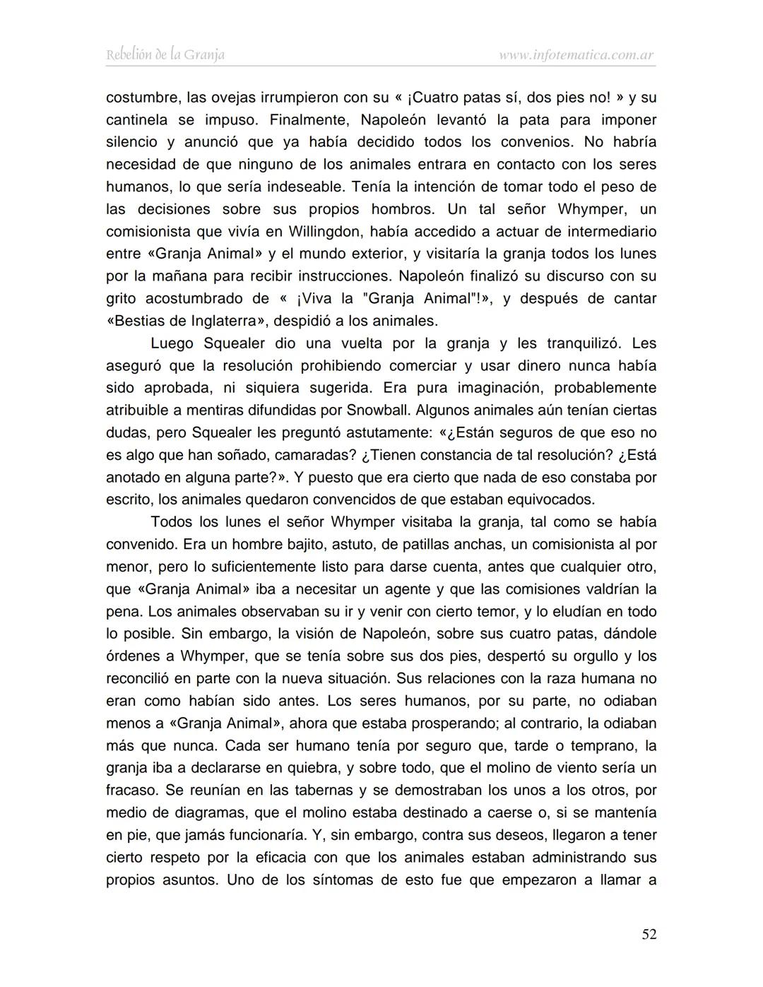 George Orwell
REBELIÓN DE LA
GRANJA
www.infotematica.com.ar Texto de dominio público.
Este texto digital es de DOMINIO PÚBLICO en Argentin