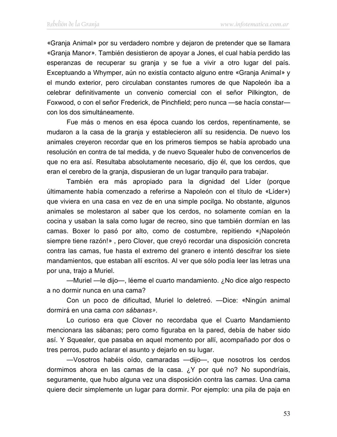 George Orwell
REBELIÓN DE LA
GRANJA
www.infotematica.com.ar Texto de dominio público.
Este texto digital es de DOMINIO PÚBLICO en Argentin