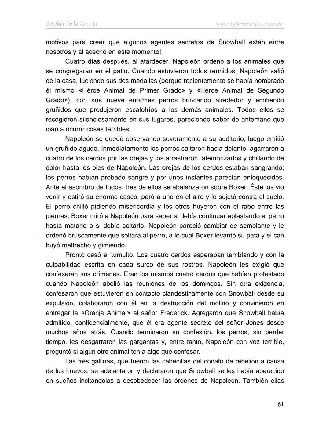 George Orwell
REBELIÓN DE LA
GRANJA
www.infotematica.com.ar Texto de dominio público.
Este texto digital es de DOMINIO PÚBLICO en Argentin