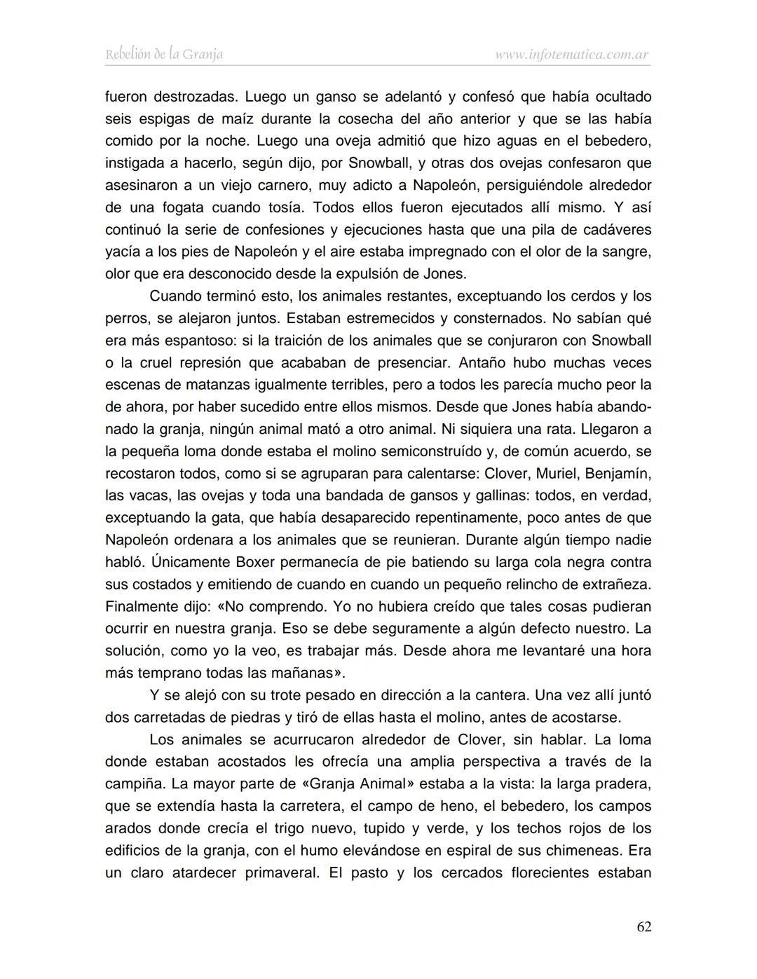 George Orwell
REBELIÓN DE LA
GRANJA
www.infotematica.com.ar Texto de dominio público.
Este texto digital es de DOMINIO PÚBLICO en Argentin