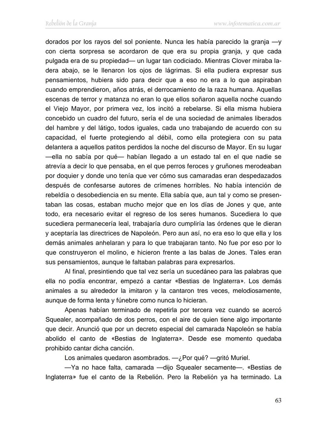 George Orwell
REBELIÓN DE LA
GRANJA
www.infotematica.com.ar Texto de dominio público.
Este texto digital es de DOMINIO PÚBLICO en Argentin