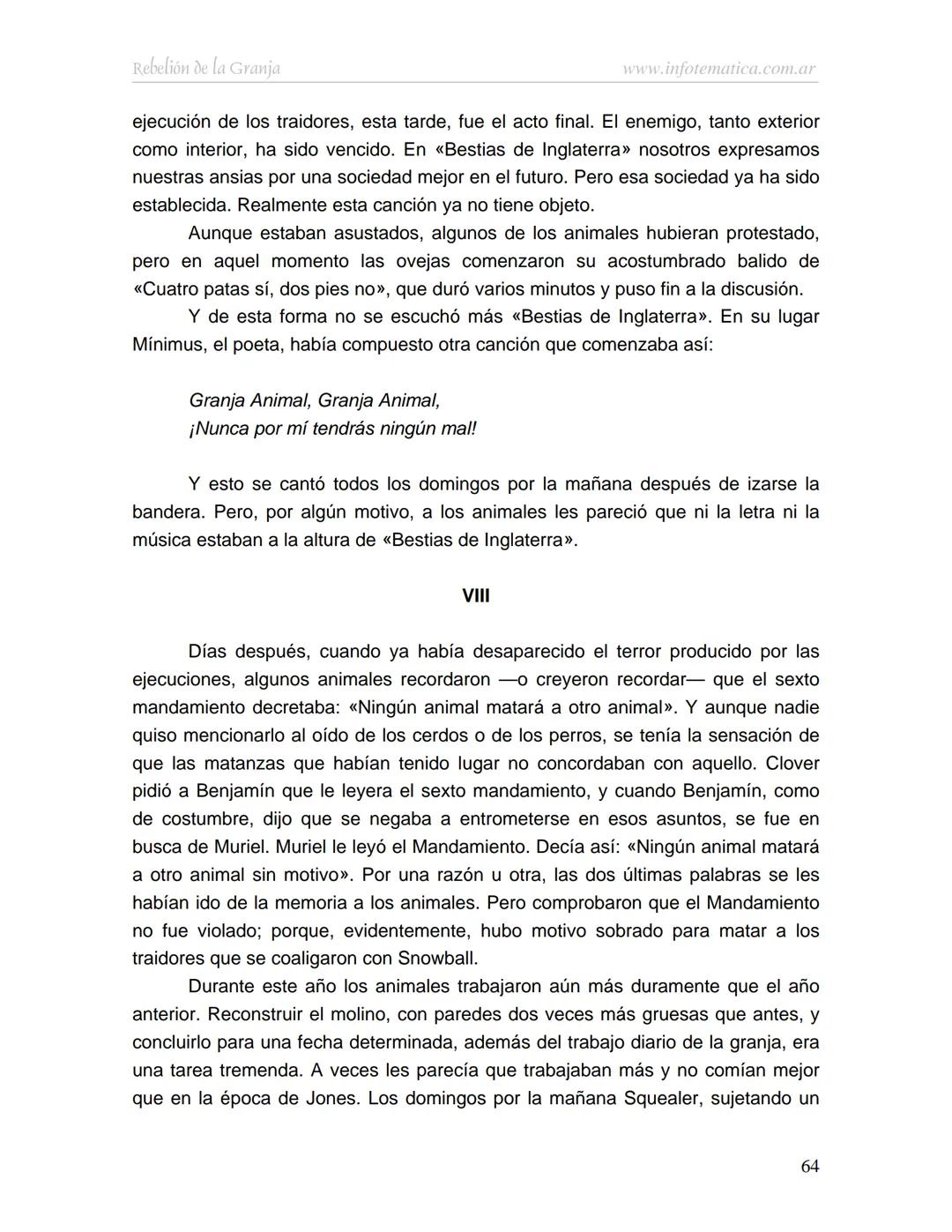 George Orwell
REBELIÓN DE LA
GRANJA
www.infotematica.com.ar Texto de dominio público.
Este texto digital es de DOMINIO PÚBLICO en Argentin