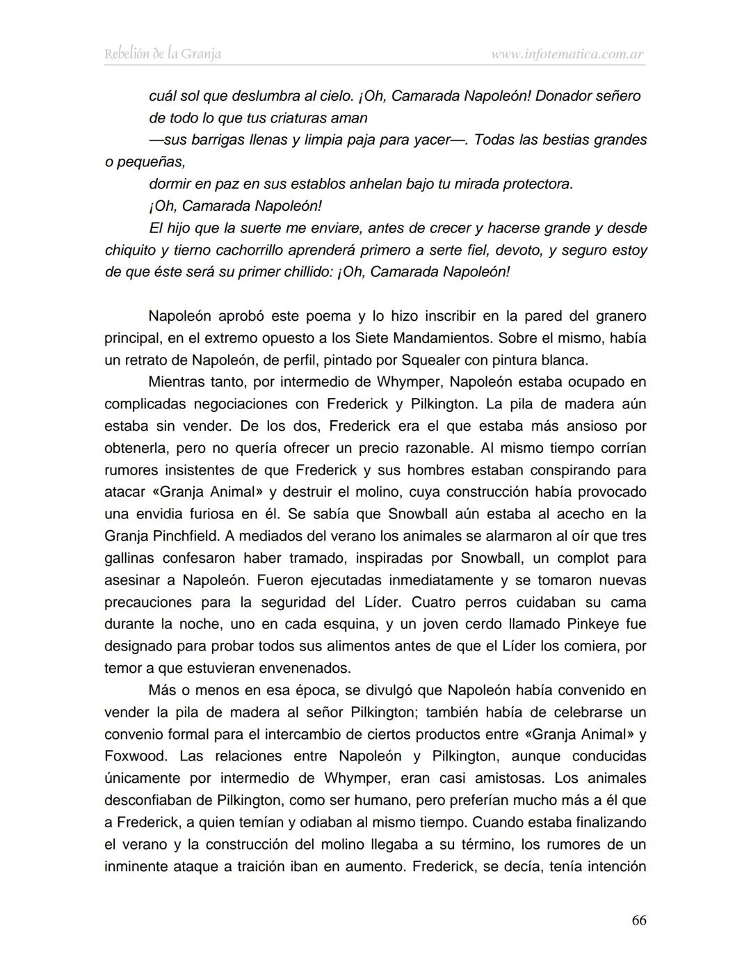 George Orwell
REBELIÓN DE LA
GRANJA
www.infotematica.com.ar Texto de dominio público.
Este texto digital es de DOMINIO PÚBLICO en Argentin