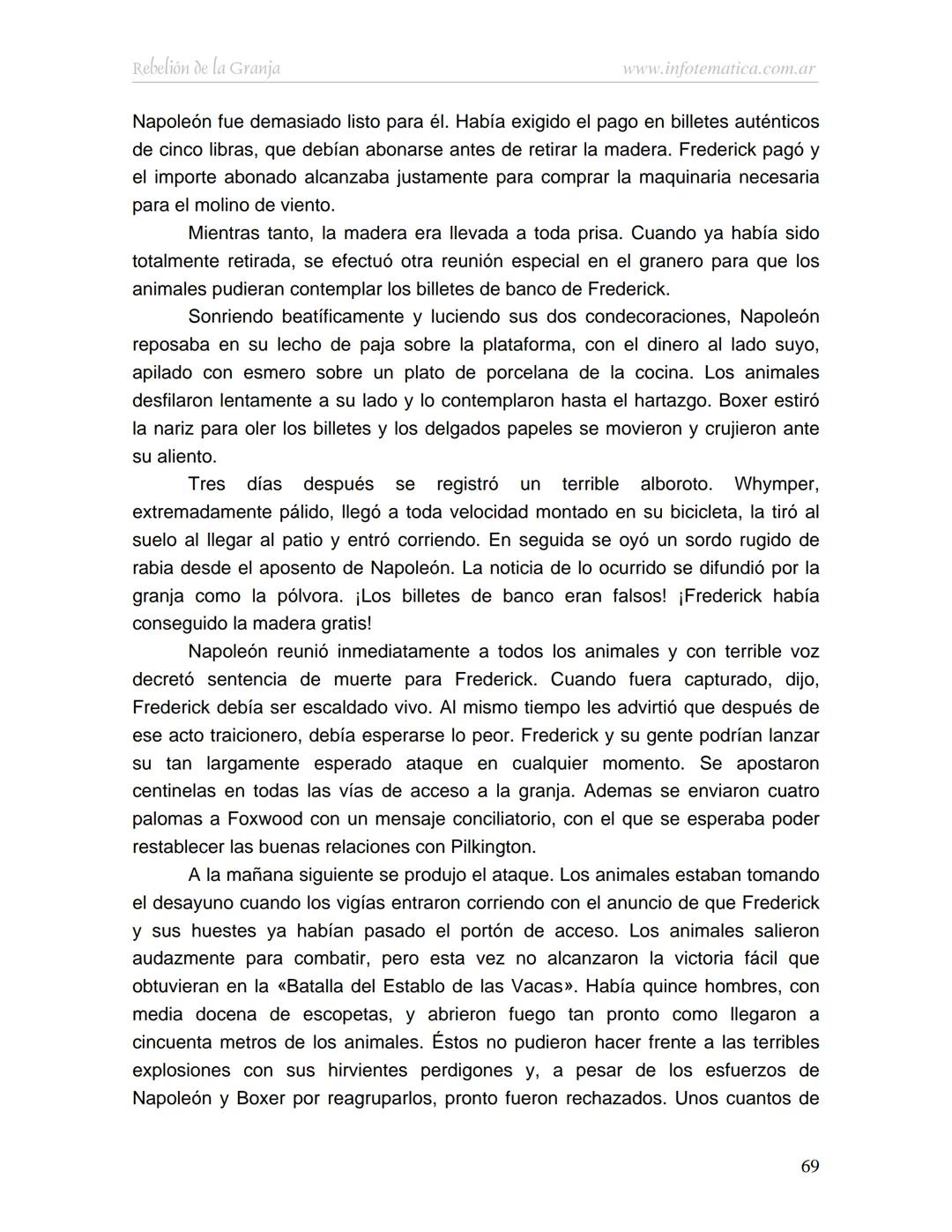 George Orwell
REBELIÓN DE LA
GRANJA
www.infotematica.com.ar Texto de dominio público.
Este texto digital es de DOMINIO PÚBLICO en Argentin