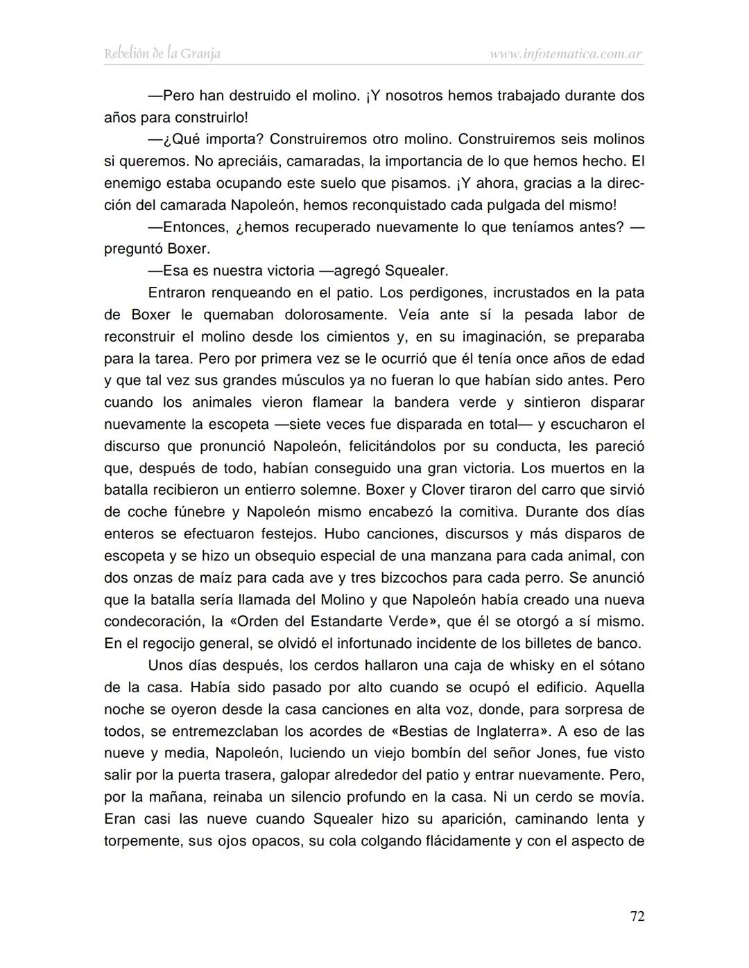 George Orwell
REBELIÓN DE LA
GRANJA
www.infotematica.com.ar Texto de dominio público.
Este texto digital es de DOMINIO PÚBLICO en Argentin
