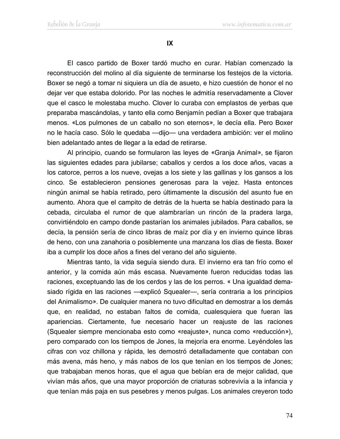 George Orwell
REBELIÓN DE LA
GRANJA
www.infotematica.com.ar Texto de dominio público.
Este texto digital es de DOMINIO PÚBLICO en Argentin