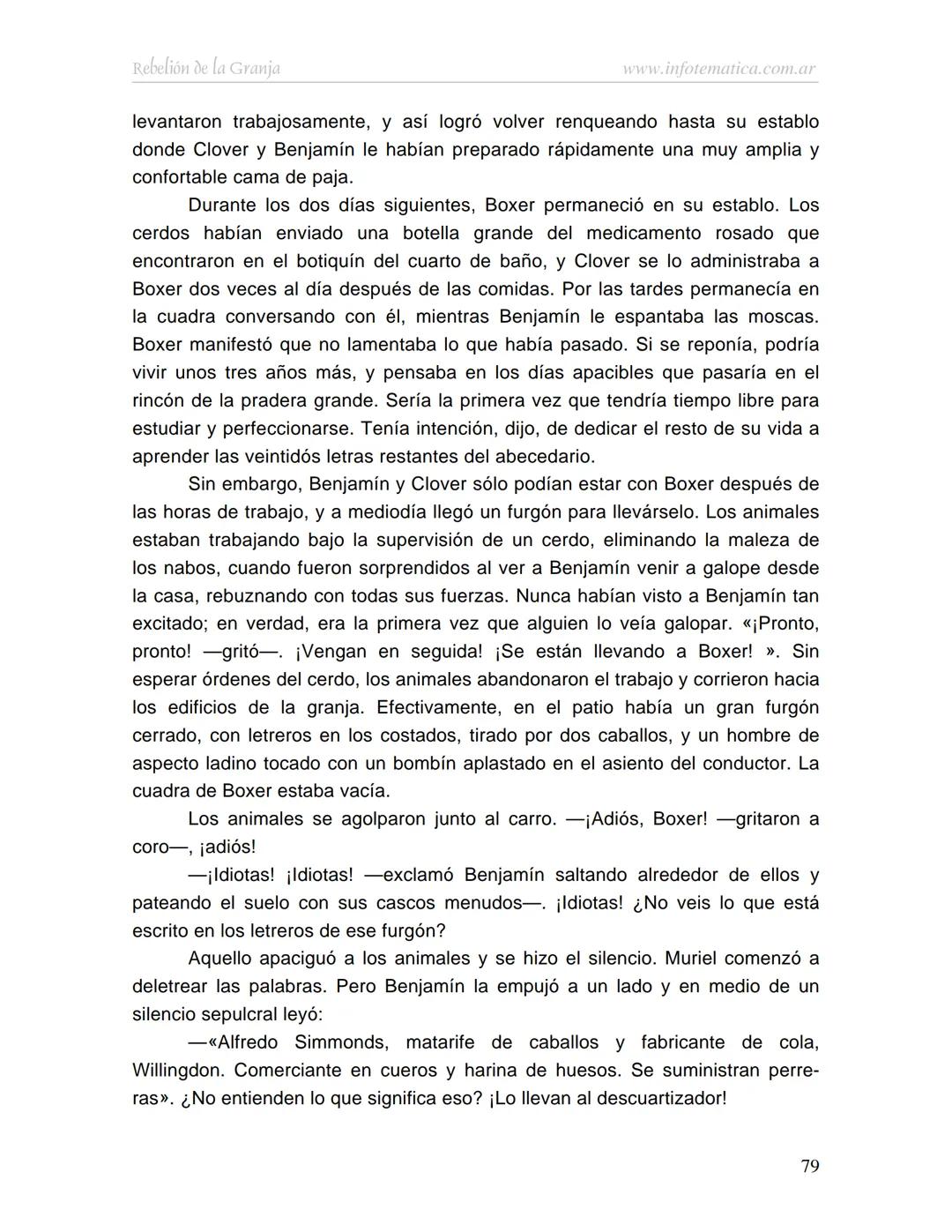 George Orwell
REBELIÓN DE LA
GRANJA
www.infotematica.com.ar Texto de dominio público.
Este texto digital es de DOMINIO PÚBLICO en Argentin