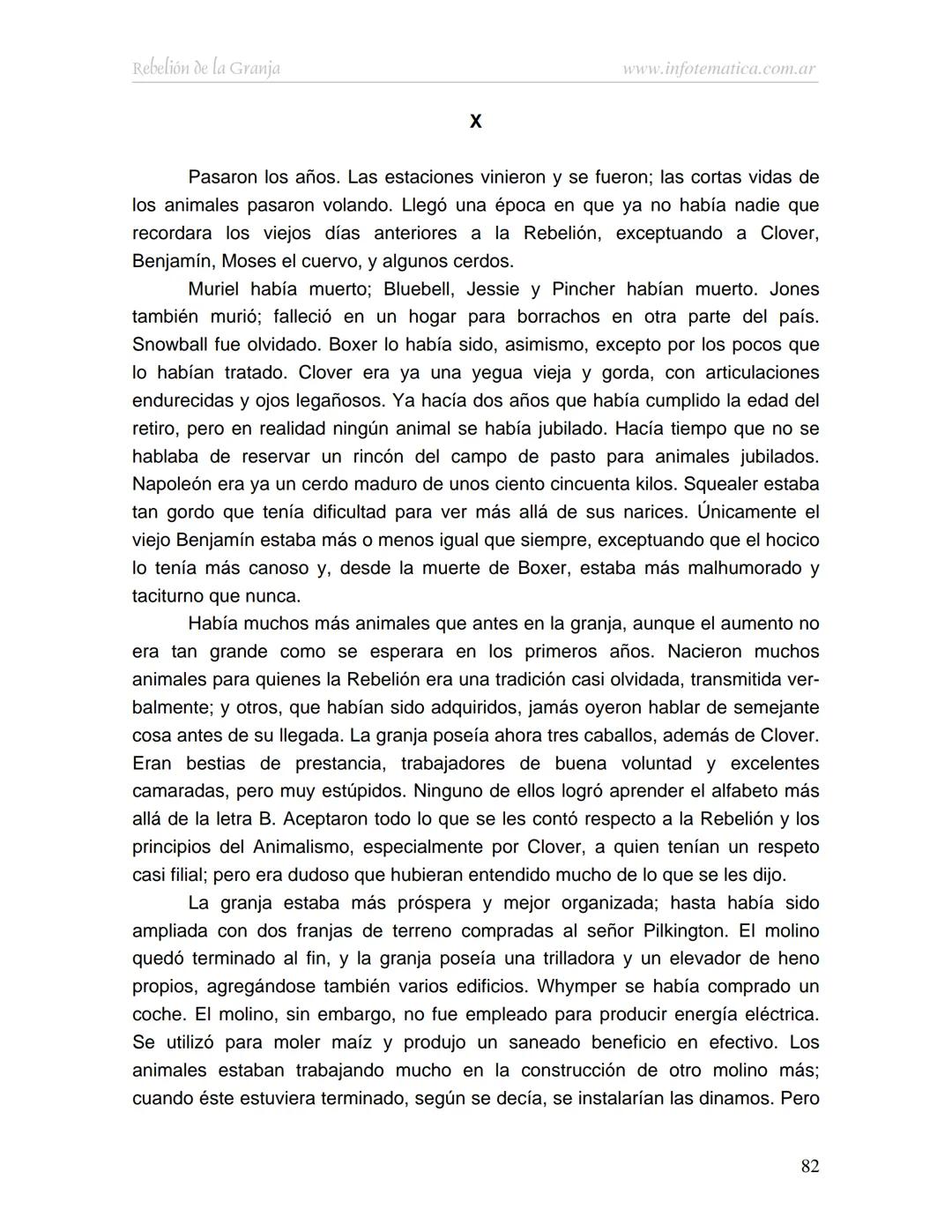 George Orwell
REBELIÓN DE LA
GRANJA
www.infotematica.com.ar Texto de dominio público.
Este texto digital es de DOMINIO PÚBLICO en Argentin