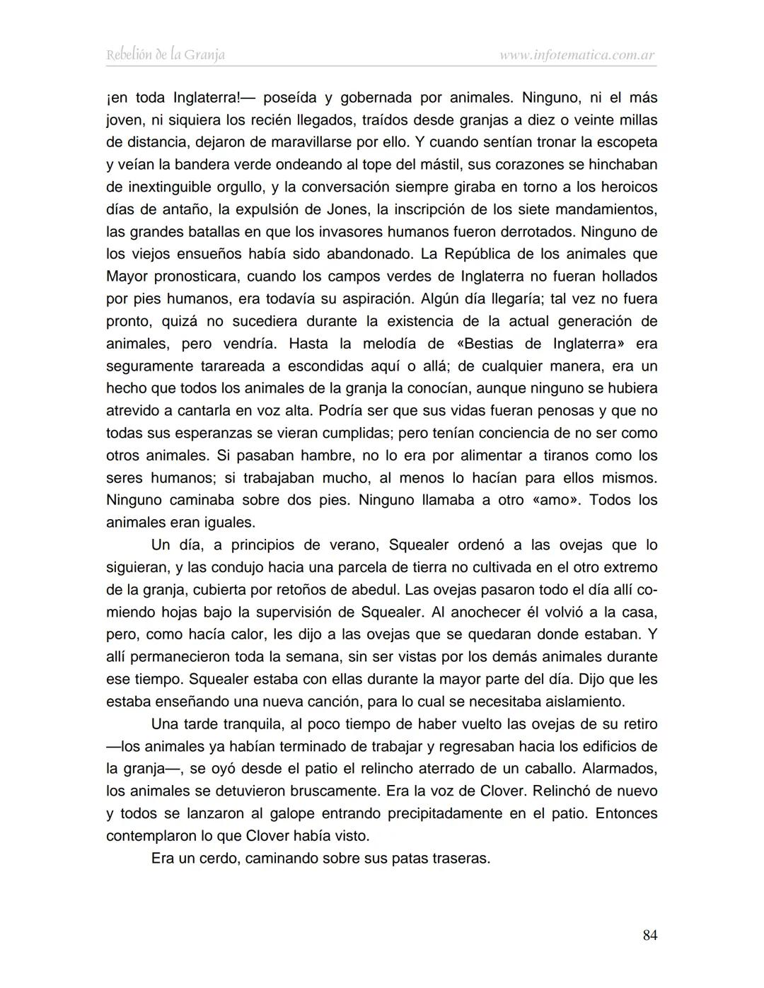 George Orwell
REBELIÓN DE LA
GRANJA
www.infotematica.com.ar Texto de dominio público.
Este texto digital es de DOMINIO PÚBLICO en Argentin