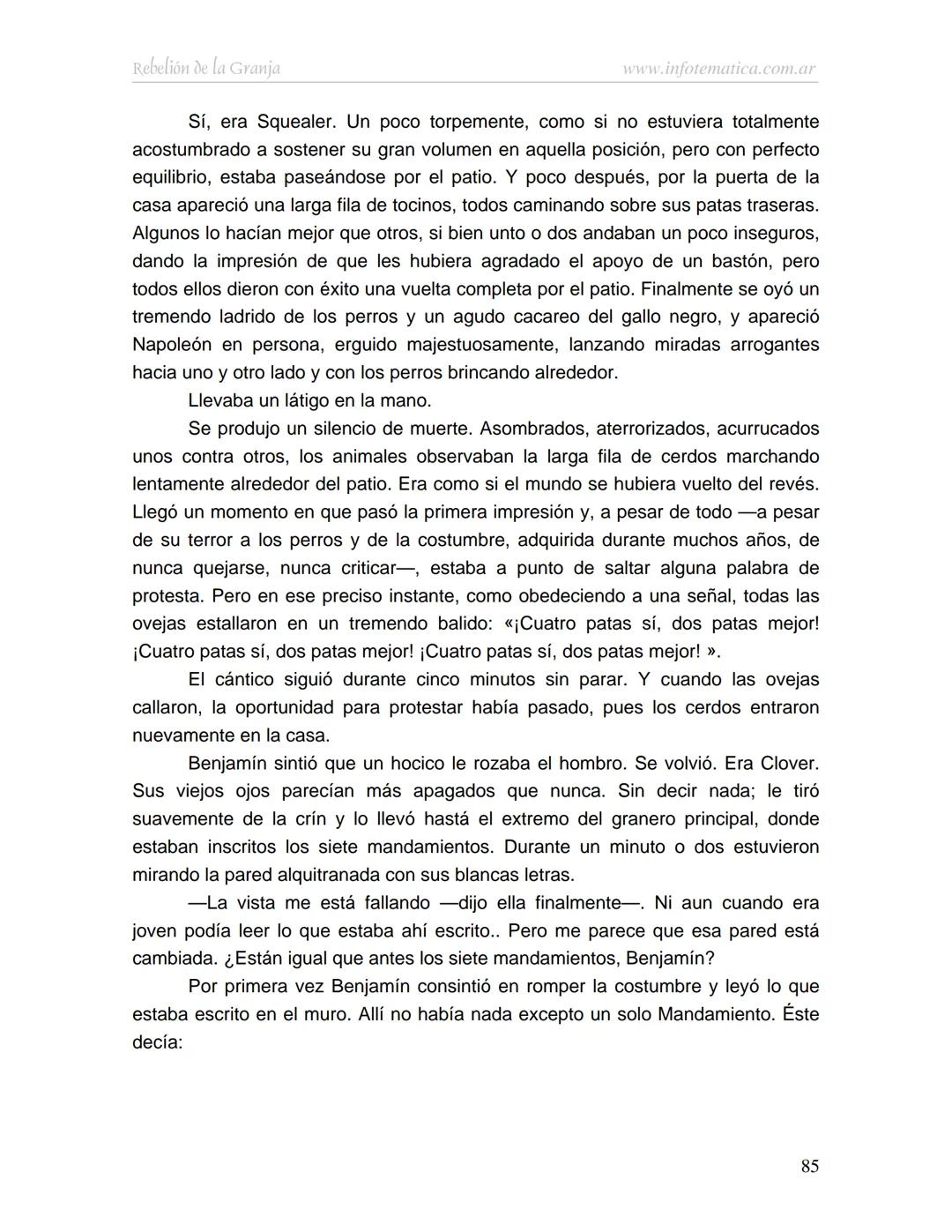 George Orwell
REBELIÓN DE LA
GRANJA
www.infotematica.com.ar Texto de dominio público.
Este texto digital es de DOMINIO PÚBLICO en Argentin