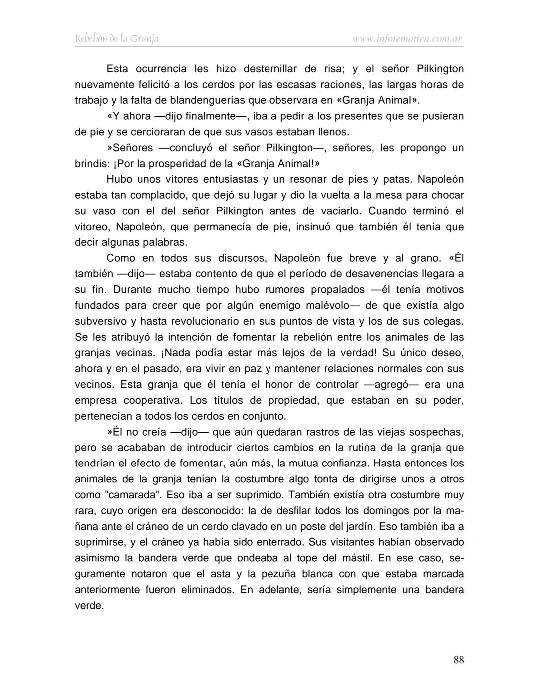 George Orwell
REBELIÓN DE LA
GRANJA
www.infotematica.com.ar Texto de dominio público.
Este texto digital es de DOMINIO PÚBLICO en Argentin