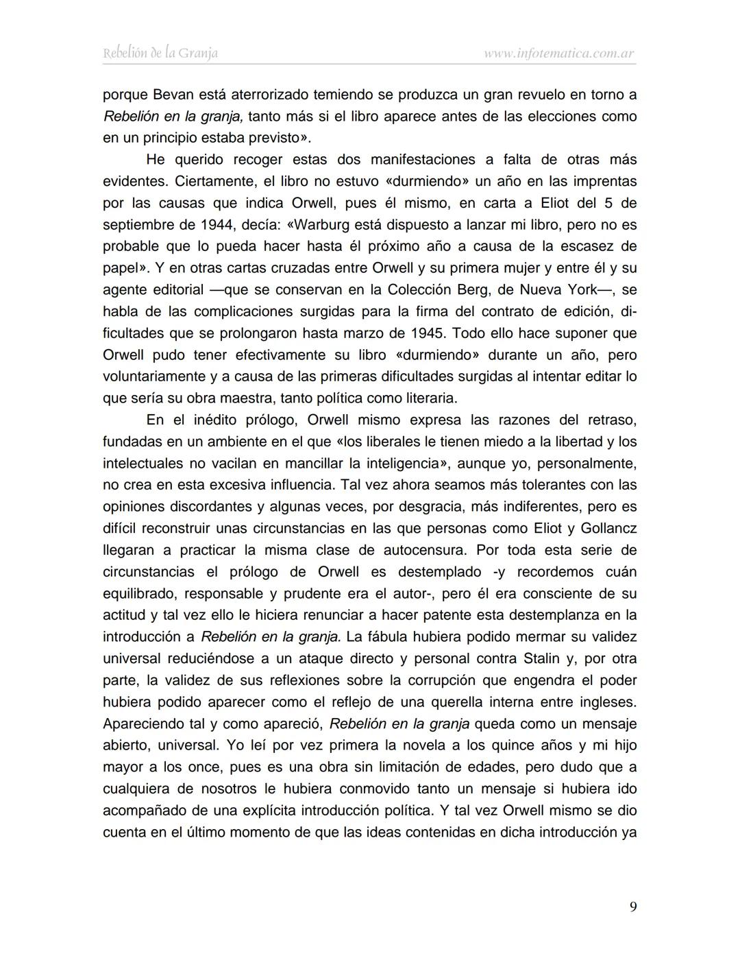 George Orwell
REBELIÓN DE LA
GRANJA
www.infotematica.com.ar Texto de dominio público.
Este texto digital es de DOMINIO PÚBLICO en Argentin