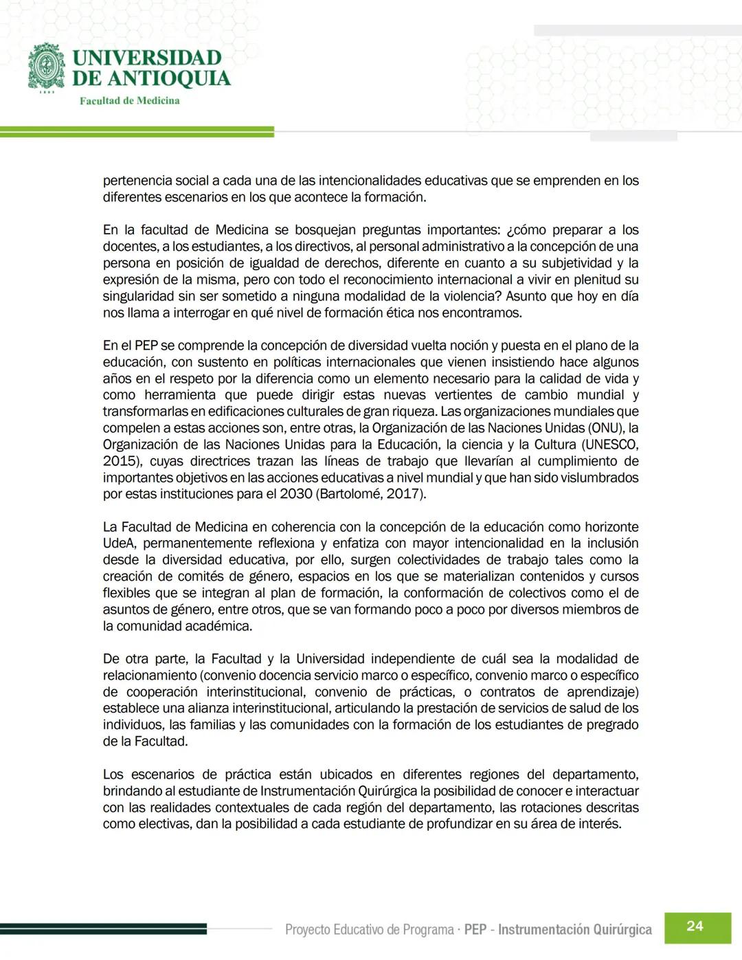 FECHA DE ACTUALIZACIÓN
ENERO 2023
UNIVERSIDAD
DE ANTIOQUIA
Facultad de Medicina
Proyecto Educativo
de Programa
- PEP -
Instrumentación Quirú