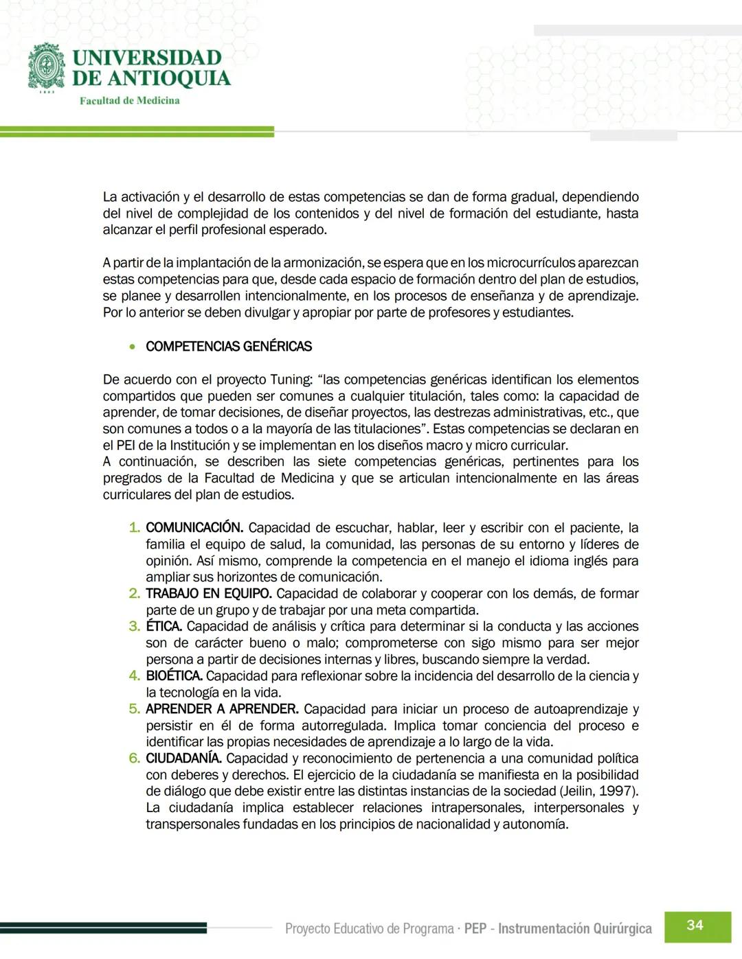 FECHA DE ACTUALIZACIÓN
ENERO 2023
UNIVERSIDAD
DE ANTIOQUIA
Facultad de Medicina
Proyecto Educativo
de Programa
- PEP -
Instrumentación Quirú