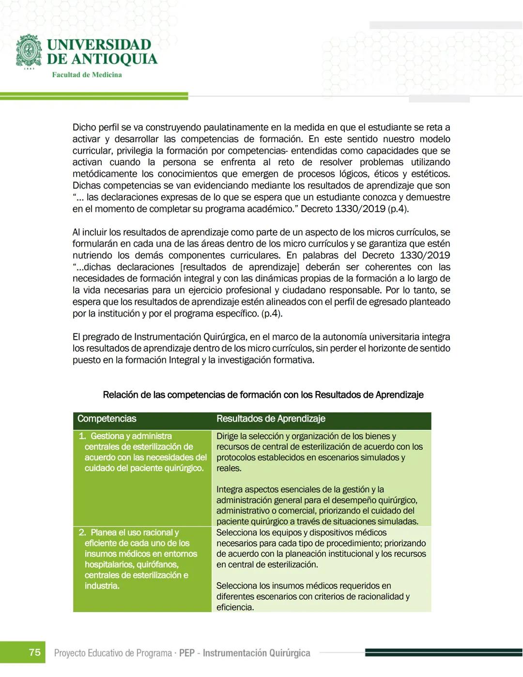 FECHA DE ACTUALIZACIÓN
ENERO 2023
UNIVERSIDAD
DE ANTIOQUIA
Facultad de Medicina
Proyecto Educativo
de Programa
- PEP -
Instrumentación Quirú