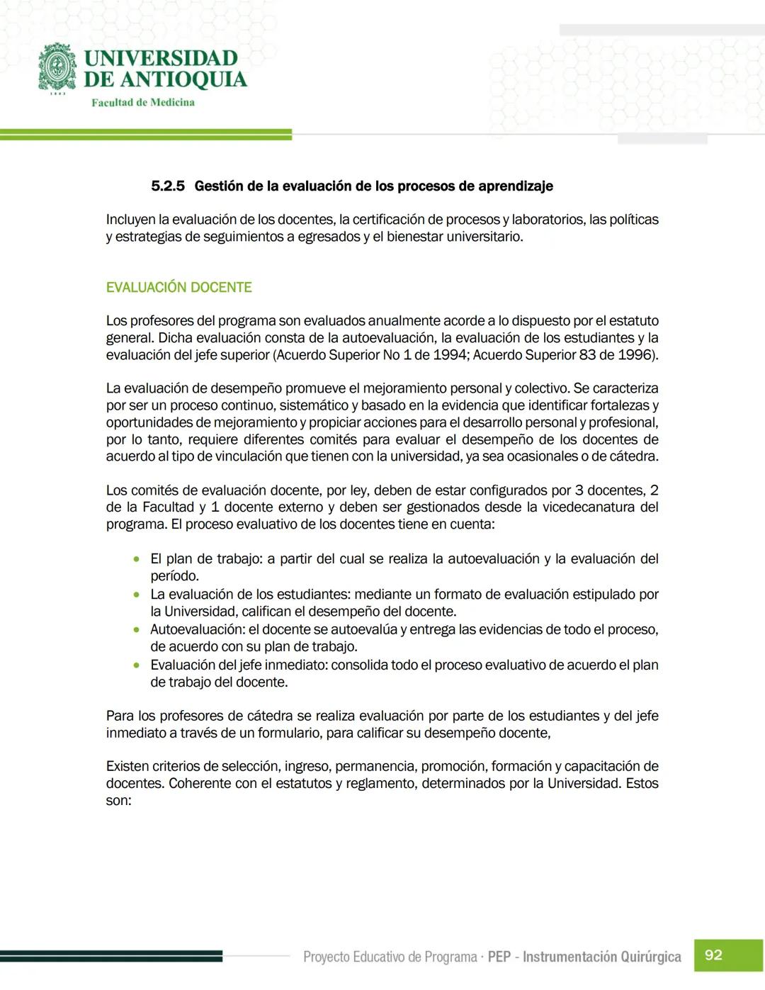 FECHA DE ACTUALIZACIÓN
ENERO 2023
UNIVERSIDAD
DE ANTIOQUIA
Facultad de Medicina
Proyecto Educativo
de Programa
- PEP -
Instrumentación Quirú
