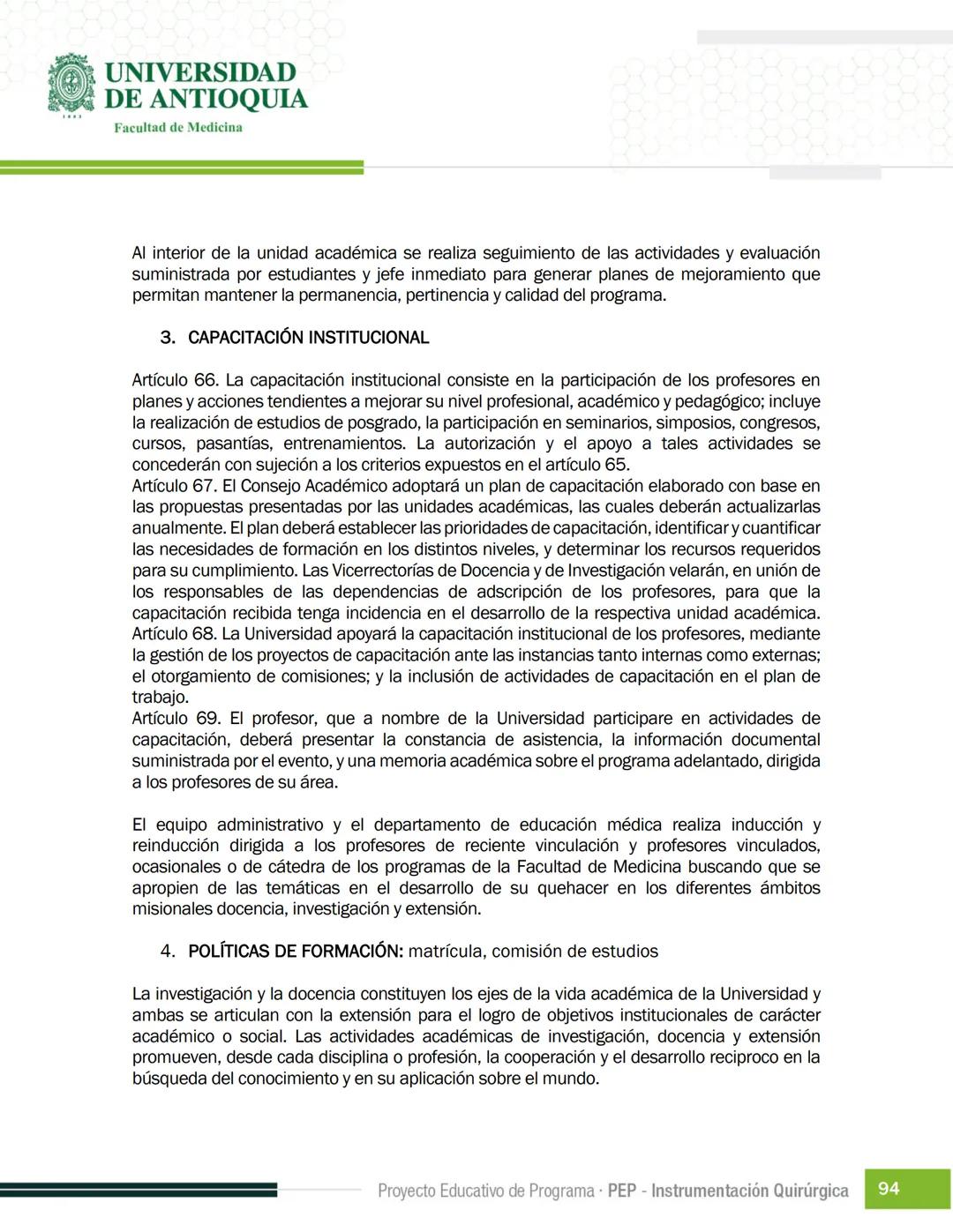 FECHA DE ACTUALIZACIÓN
ENERO 2023
UNIVERSIDAD
DE ANTIOQUIA
Facultad de Medicina
Proyecto Educativo
de Programa
- PEP -
Instrumentación Quirú