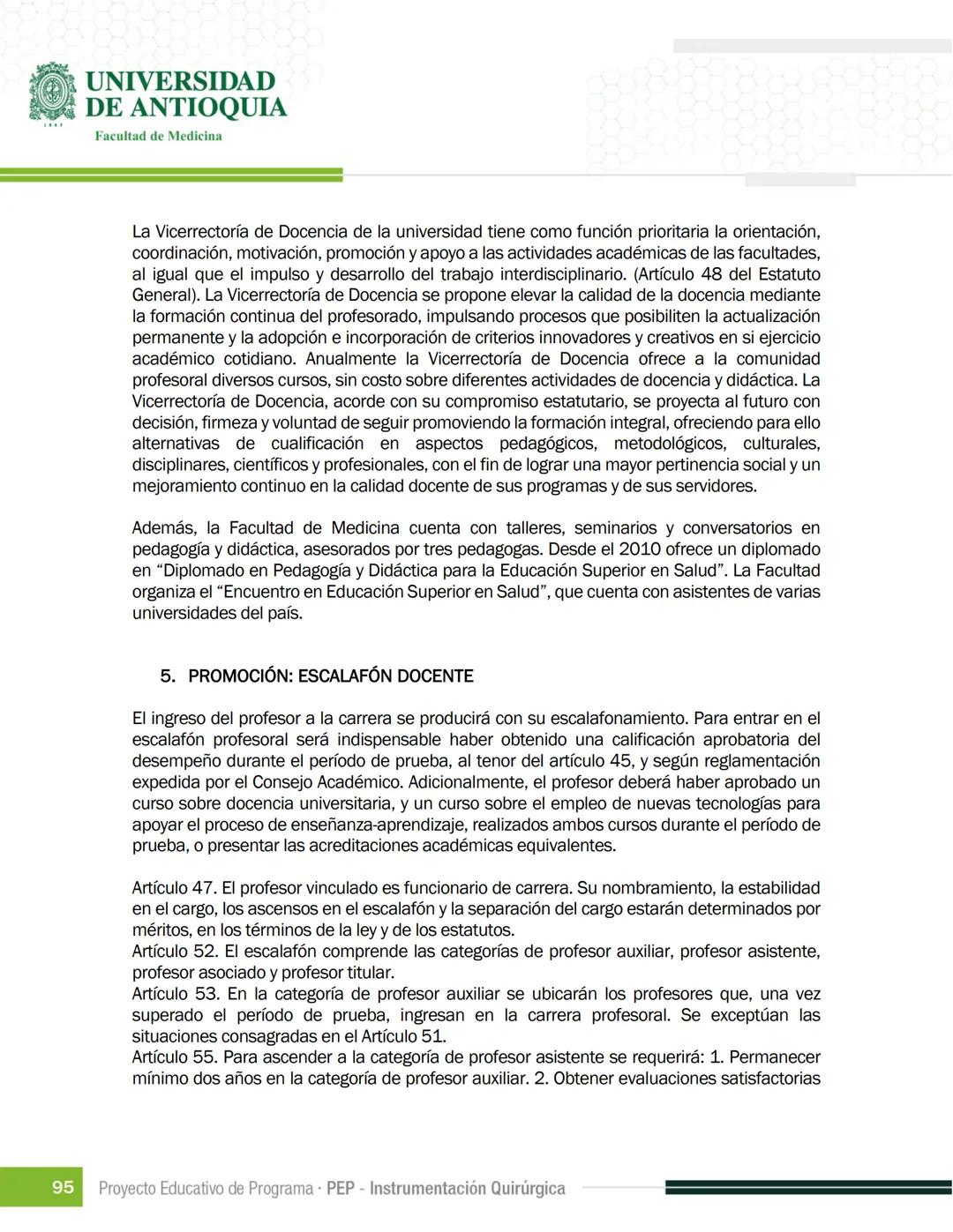 FECHA DE ACTUALIZACIÓN
ENERO 2023
UNIVERSIDAD
DE ANTIOQUIA
Facultad de Medicina
Proyecto Educativo
de Programa
- PEP -
Instrumentación Quirú