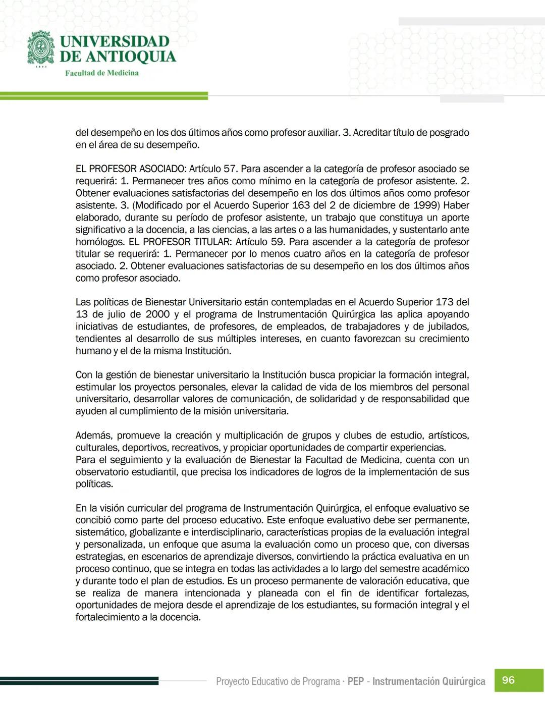 FECHA DE ACTUALIZACIÓN
ENERO 2023
UNIVERSIDAD
DE ANTIOQUIA
Facultad de Medicina
Proyecto Educativo
de Programa
- PEP -
Instrumentación Quirú