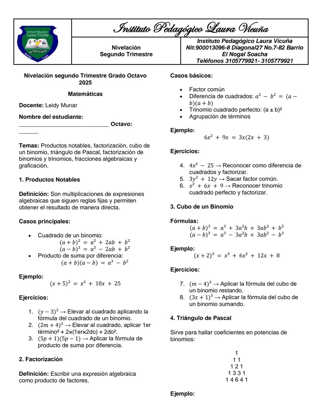 Resuelve esta evaluación