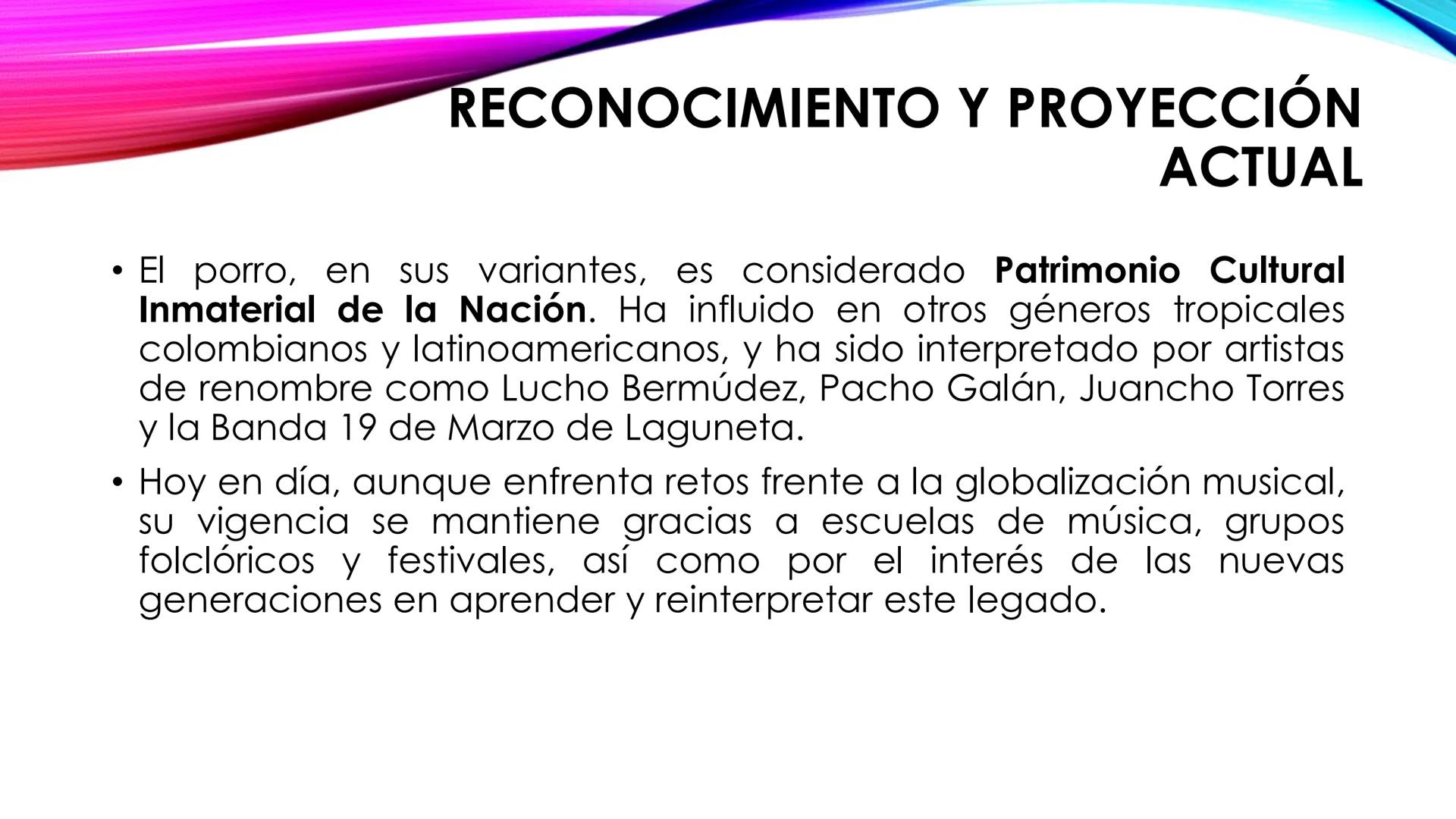 EL PORRO: PATRIMOΝΙO
MUSICAL DEL CARIBE
COLOMBIANO
'Toma los apuntes en tu cuaderno y resuelve la actividad • El porro es una de las manifes