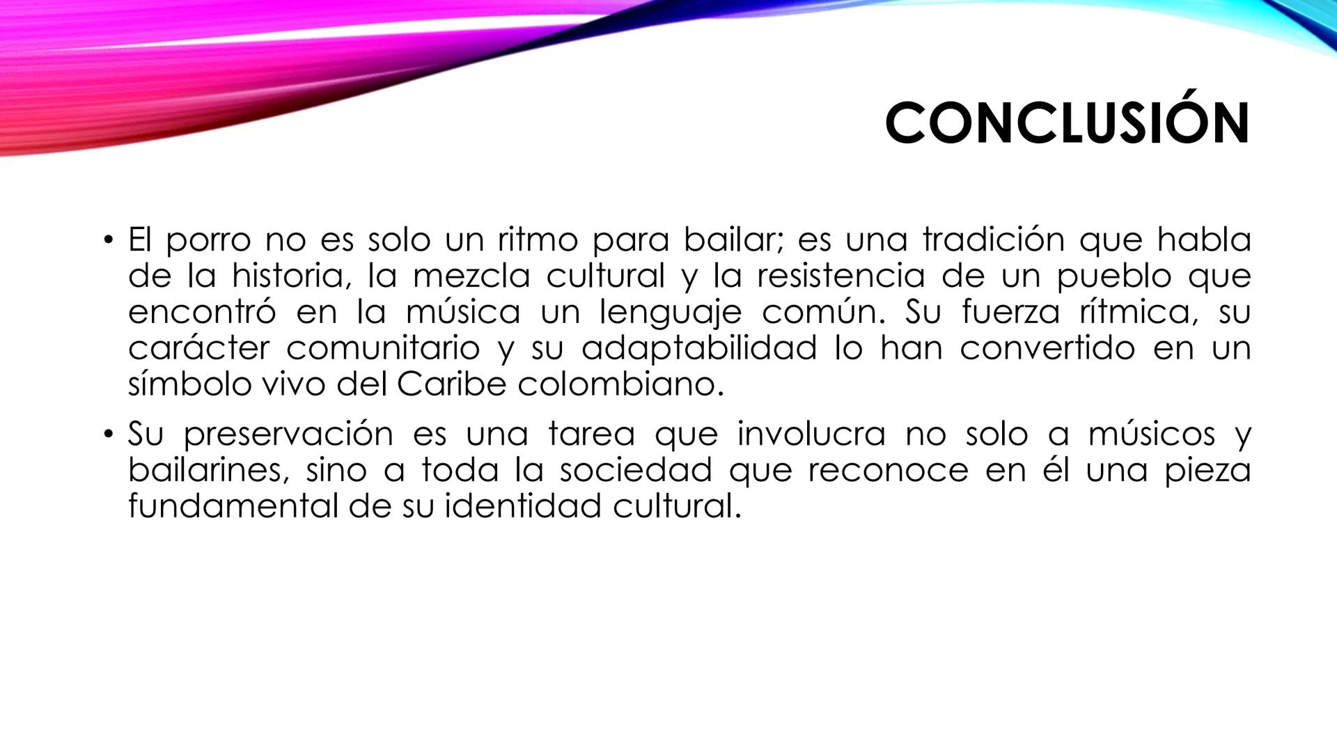 EL PORRO: PATRIMOΝΙO
MUSICAL DEL CARIBE
COLOMBIANO
'Toma los apuntes en tu cuaderno y resuelve la actividad • El porro es una de las manifes