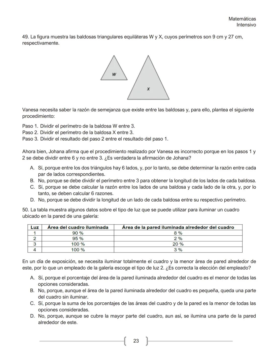 Matemáticas
Intensivo
MATEMÁTICAS
1. La tabla muestra la cantidad de personas contagiadas de un virus en un pequeño hospital, según su
rango