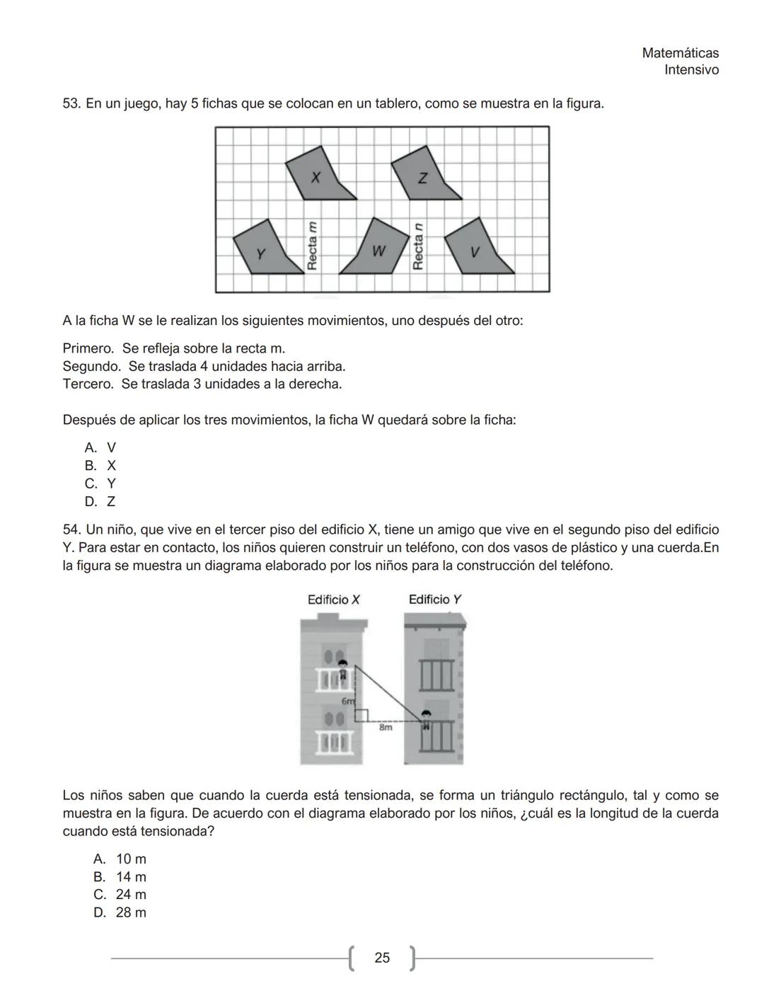 Matemáticas
Intensivo
MATEMÁTICAS
1. La tabla muestra la cantidad de personas contagiadas de un virus en un pequeño hospital, según su
rango