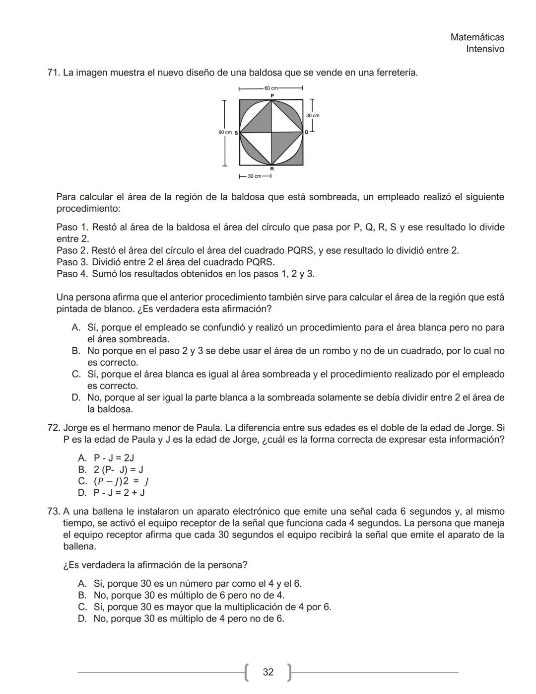 Matemáticas
Intensivo
MATEMÁTICAS
1. La tabla muestra la cantidad de personas contagiadas de un virus en un pequeño hospital, según su
rango