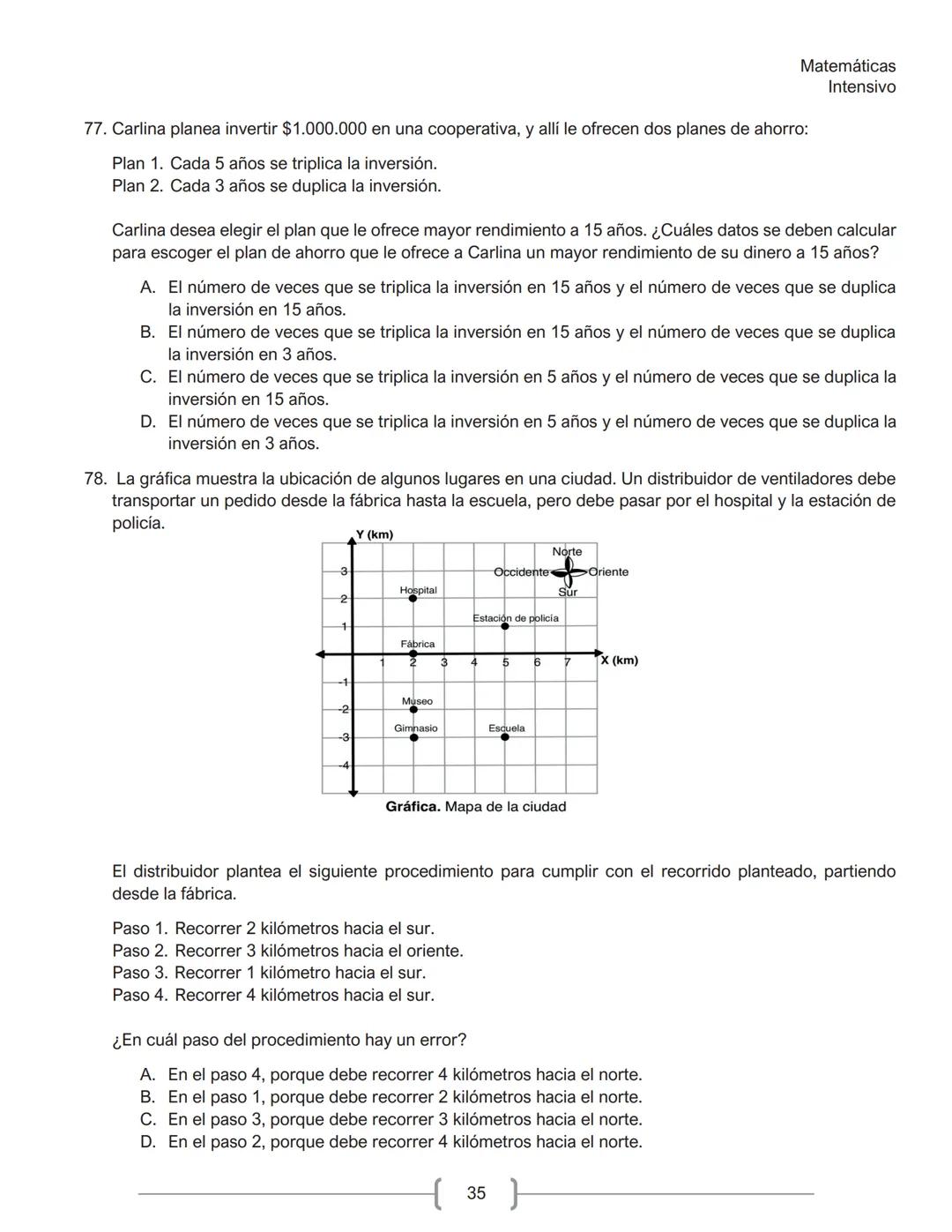 Matemáticas
Intensivo
MATEMÁTICAS
1. La tabla muestra la cantidad de personas contagiadas de un virus en un pequeño hospital, según su
rango