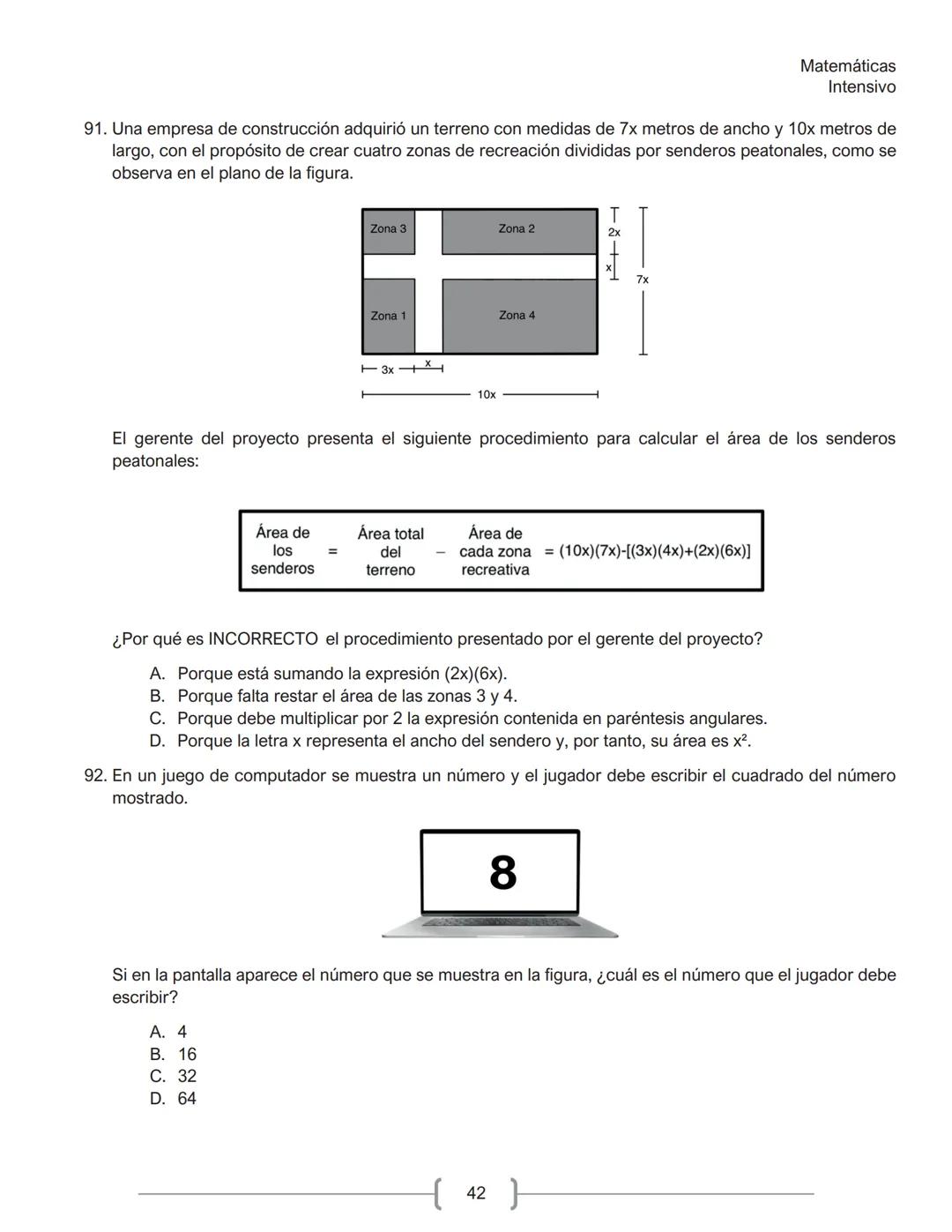 Matemáticas
Intensivo
MATEMÁTICAS
1. La tabla muestra la cantidad de personas contagiadas de un virus en un pequeño hospital, según su
rango