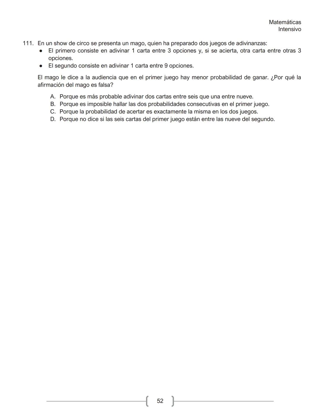 Matemáticas
Intensivo
MATEMÁTICAS
1. La tabla muestra la cantidad de personas contagiadas de un virus en un pequeño hospital, según su
rango