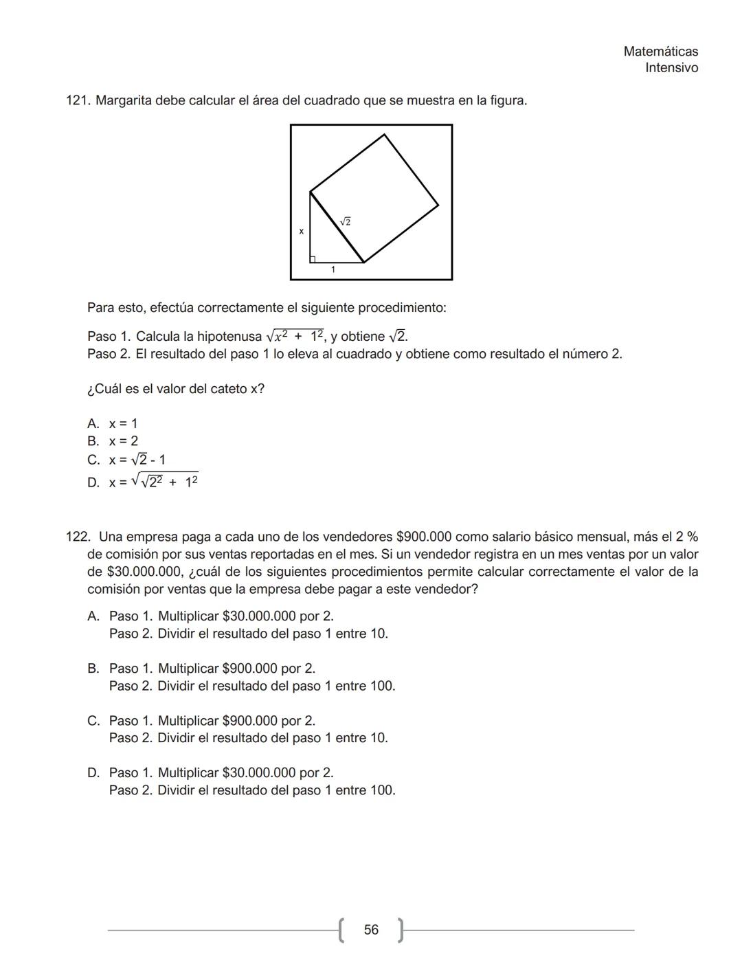Matemáticas
Intensivo
MATEMÁTICAS
1. La tabla muestra la cantidad de personas contagiadas de un virus en un pequeño hospital, según su
rango