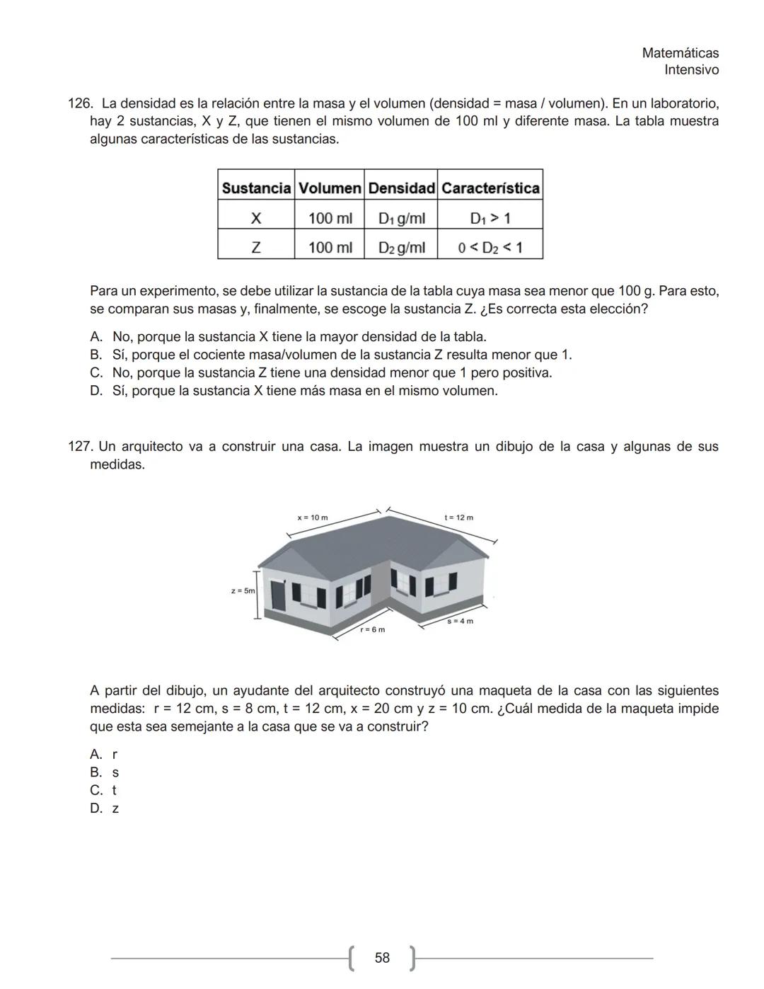 Matemáticas
Intensivo
MATEMÁTICAS
1. La tabla muestra la cantidad de personas contagiadas de un virus en un pequeño hospital, según su
rango