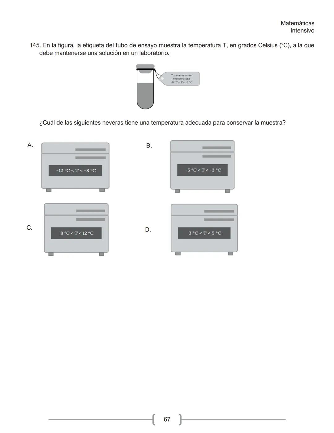 Matemáticas
Intensivo
MATEMÁTICAS
1. La tabla muestra la cantidad de personas contagiadas de un virus en un pequeño hospital, según su
rango