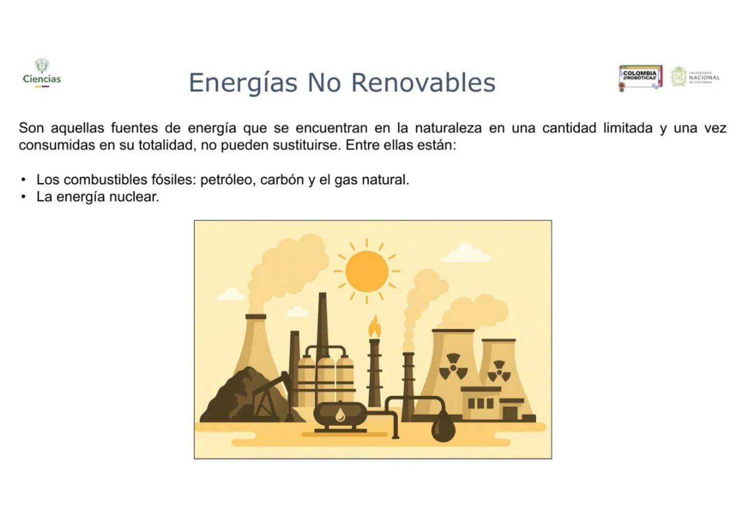 Ciencias
COLOMBIA
ROBOTICA/
NACIONAL
DE COLOMBIA
¿Qué es energía?
La energía es la capacidad de un cuerpo o sistema para realizar un trabajo