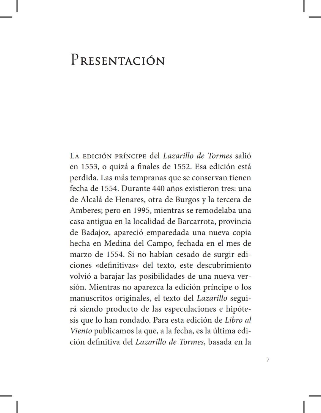 # LAZARILLO DE TORMES
Anónimo
PRESENTACIÓN DE
ANTONIO GARCÍA ÁNGEL
CIRCULACIÓN
libro al
viento
GRATUITA libro al
viento
UNA CAMPAÑA DE
