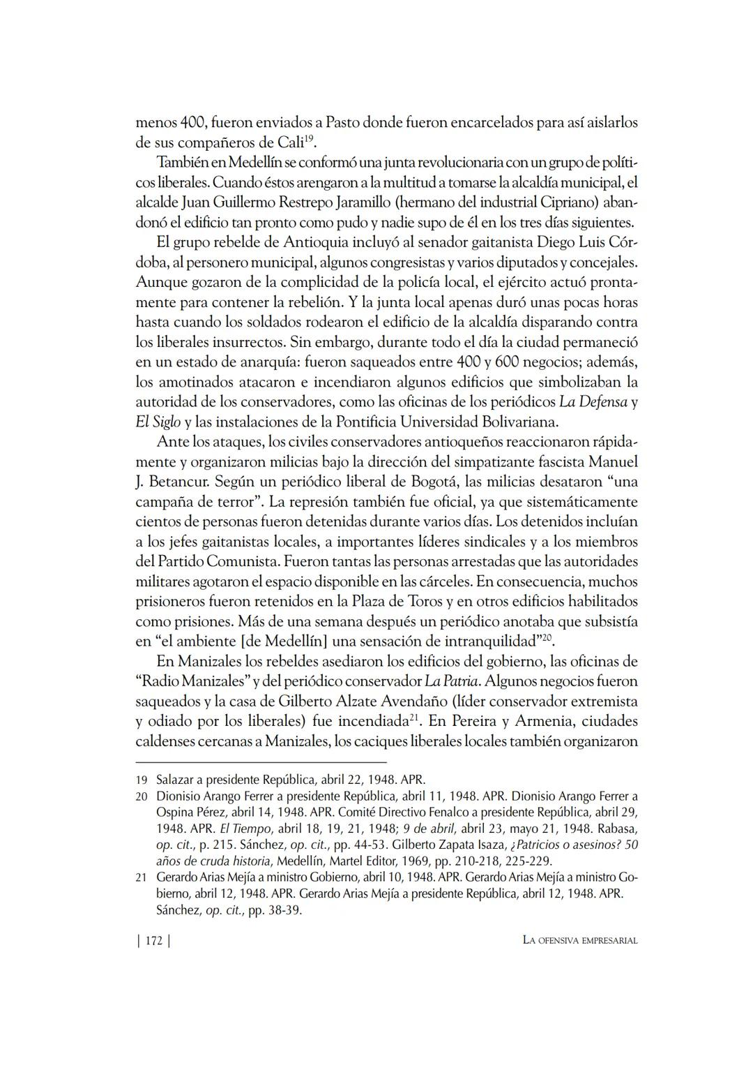 Capítulo VIII
El "Bogotazo"
El 9 de abril de 1948, a la una y cinco de la tarde, Jorge Eliécer Gaitán fue
herido de muerte en frente del edi