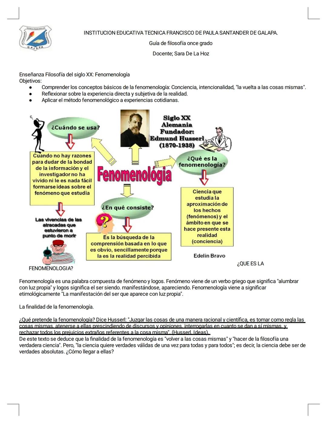GALAPA
INSTITUCION EDUCATIVA TECNICA FRANCISCO DE PAULA SANTANDER DE GALAPA
Guía de filosofía once grado
Docente; Sara De La Hoz
Enseñanza F