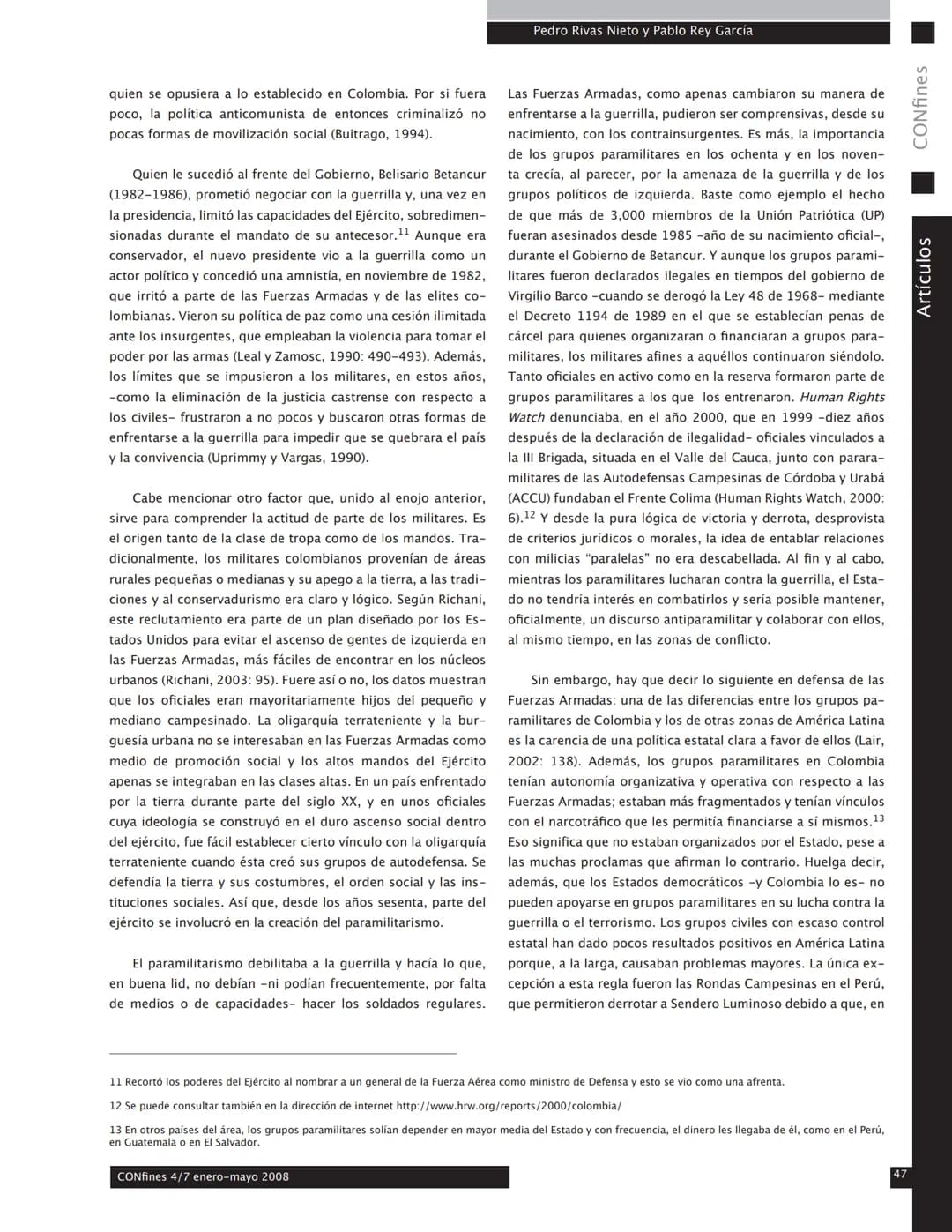 # Pedro Rivas Nieto y Pablo Rey García
# Las autodefensas y el paramilitarismo en Colombia (1964-2006)
Pedro Rivas Nieto y Pablo Rey Garcí