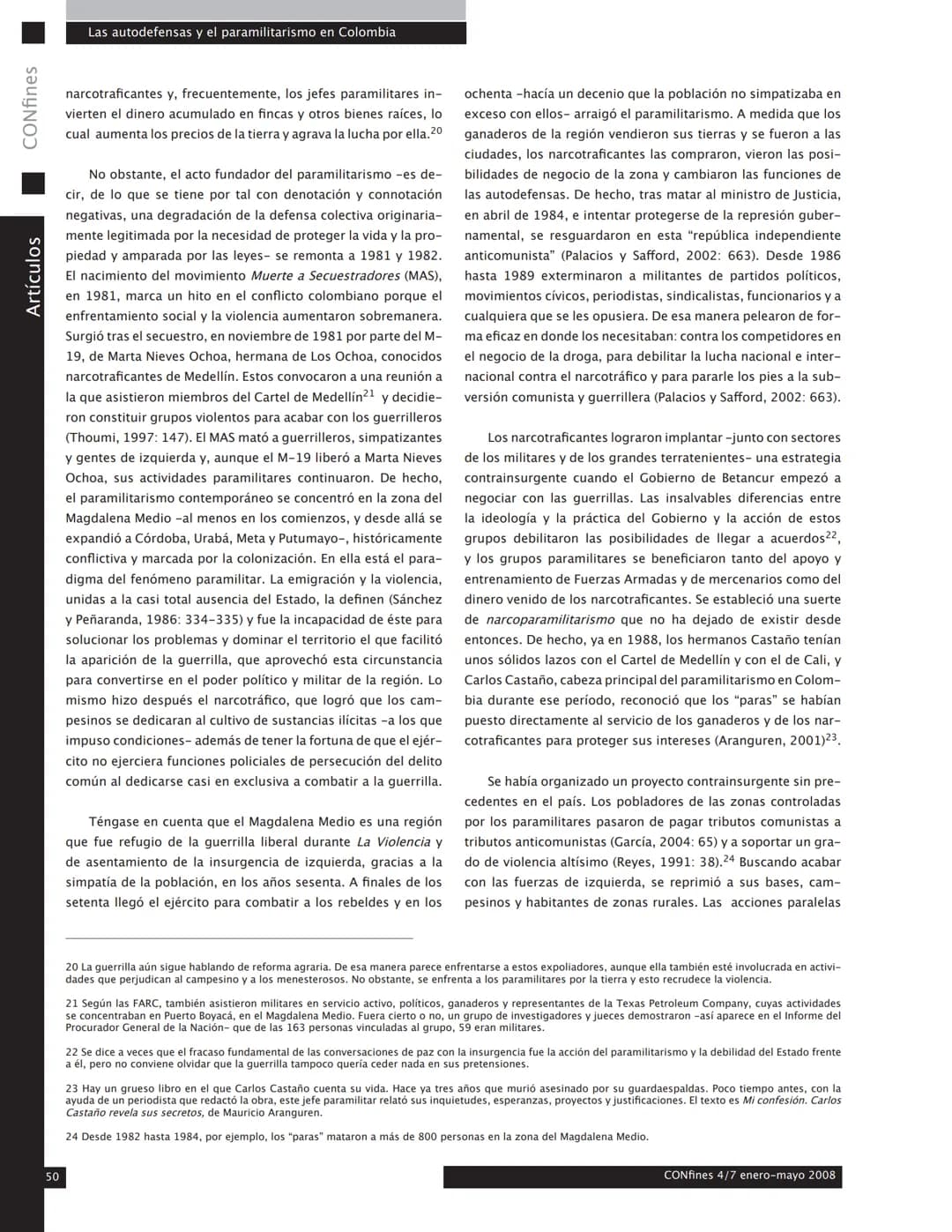 # Pedro Rivas Nieto y Pablo Rey García
# Las autodefensas y el paramilitarismo en Colombia (1964-2006)
Pedro Rivas Nieto y Pablo Rey Garcí