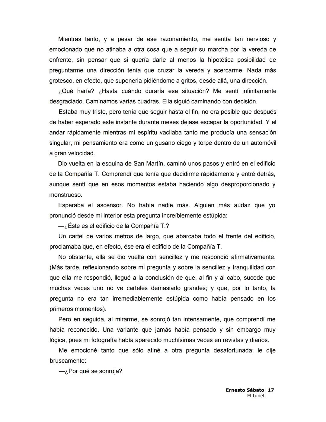 ## EL TÚNEL
ERNESTO SÁBAT0 ÍNDICE
I.
5
II
6
III
8
IV.
9
V
13
VI.
16
VII
19
VIII.
22
IX.
23
X.
28
XI.
30
XII.
31
XIII.
34
XIV
38
XV
39
XVI