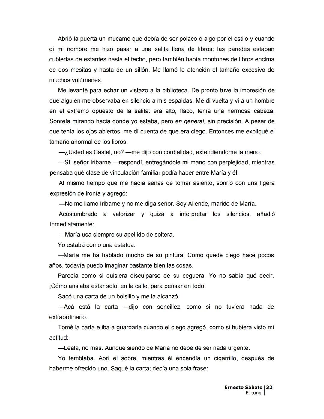 ## EL TÚNEL
ERNESTO SÁBAT0 ÍNDICE
I.
5
II
6
III
8
IV.
9
V
13
VI.
16
VII
19
VIII.
22
IX.
23
X.
28
XI.
30
XII.
31
XIII.
34
XIV
38
XV
39
XVI