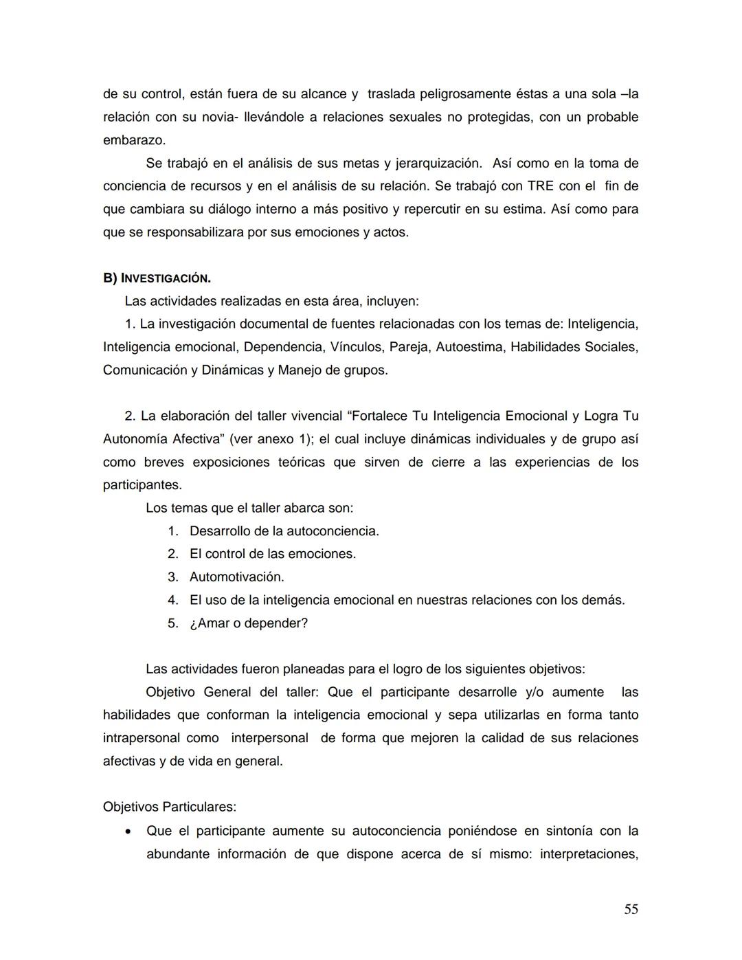 UNIVERSIDAD NACIONAL AUTONOMA DE MÉXICO
FACULTAD DE ESTUDIOS SUPERIORES
"ZARAGOZA"
DESARROLLO DE LA INTELIGENCIA EMOCIONAL
Y RELACIONES AFEC