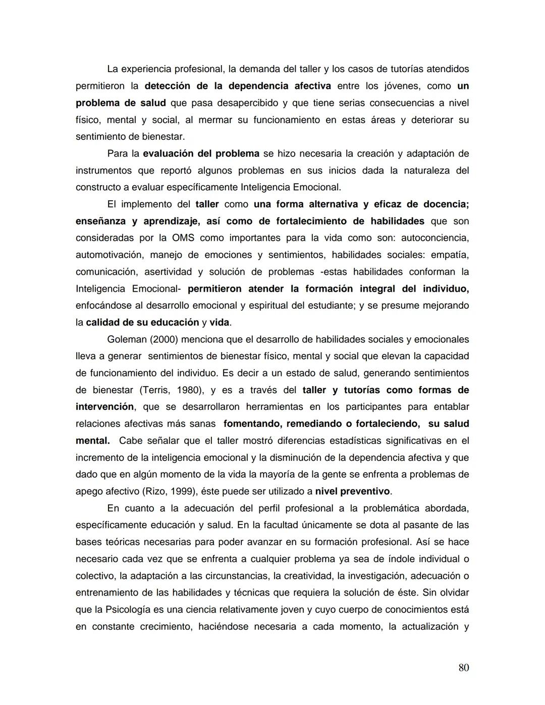 UNIVERSIDAD NACIONAL AUTONOMA DE MÉXICO
FACULTAD DE ESTUDIOS SUPERIORES
"ZARAGOZA"
DESARROLLO DE LA INTELIGENCIA EMOCIONAL
Y RELACIONES AFEC