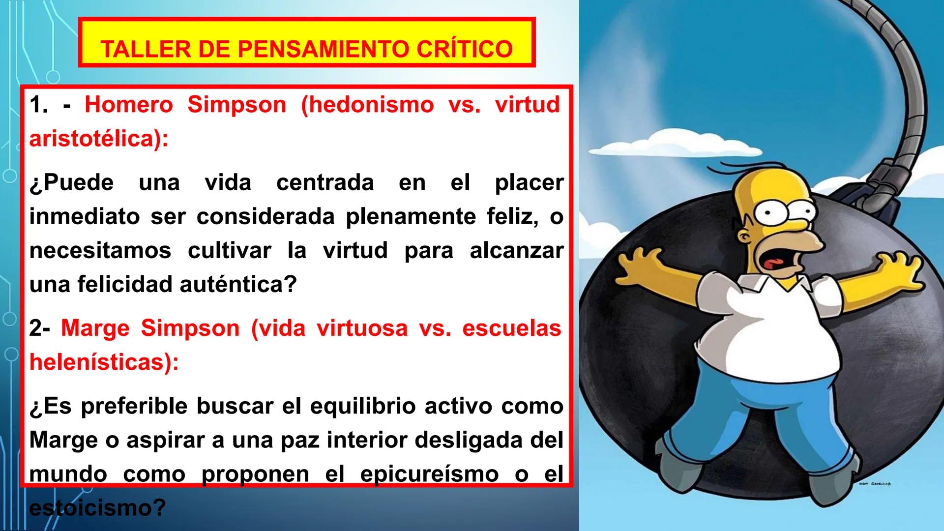 LOS SIMPSON Y LA
FILOSOFIA ## OBJETIVO
Reflexionar en
torno a los
problemas
filosóficos
presentes en la
serie y película
de los Simpson
fom