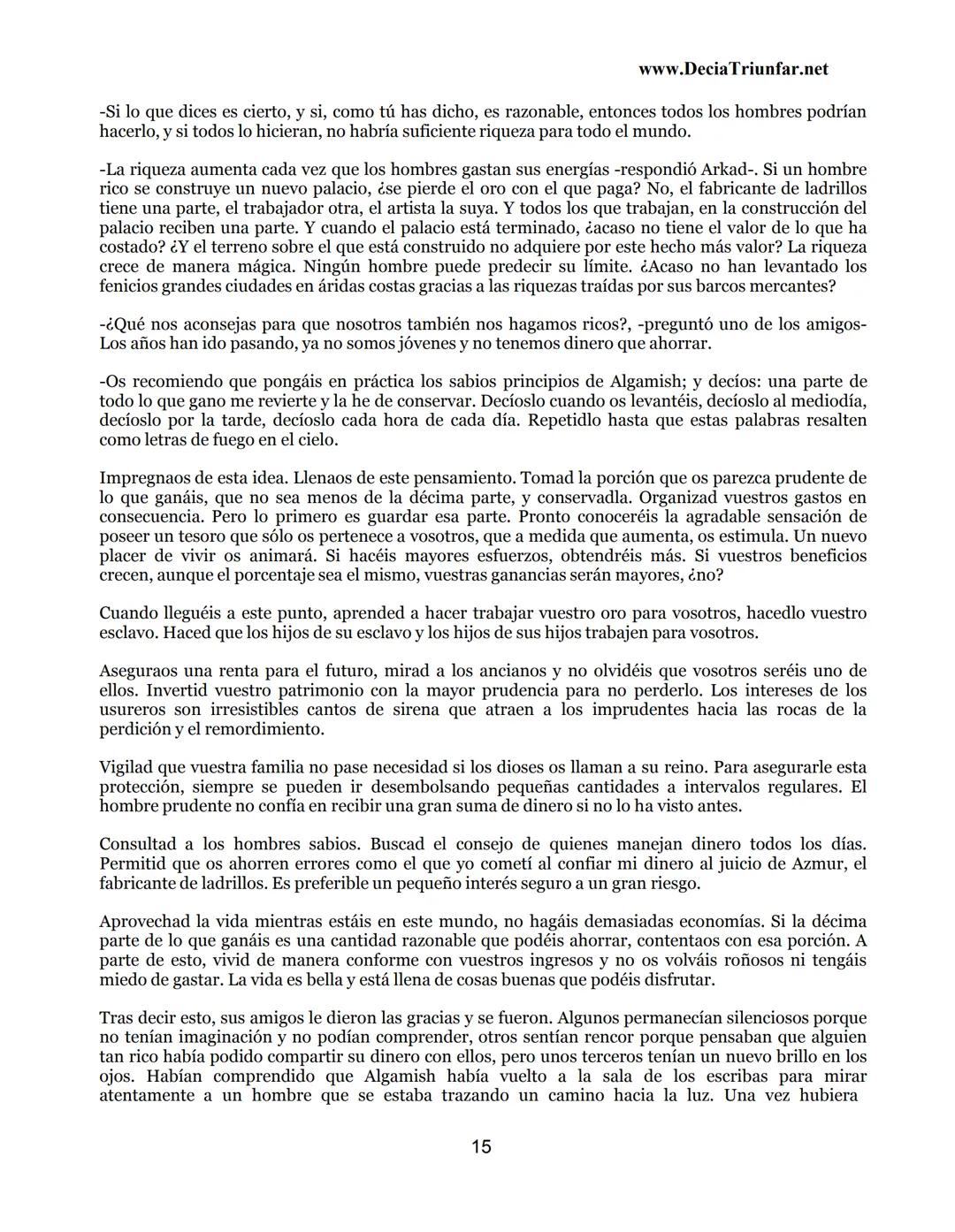 George S.
Clason
El hombre
Más rico de
Babilonia
www.DecidaTriunfar.net
G-libro
¡Regala
este
e-libro!
Enviało por
email a amigos,
filiares,