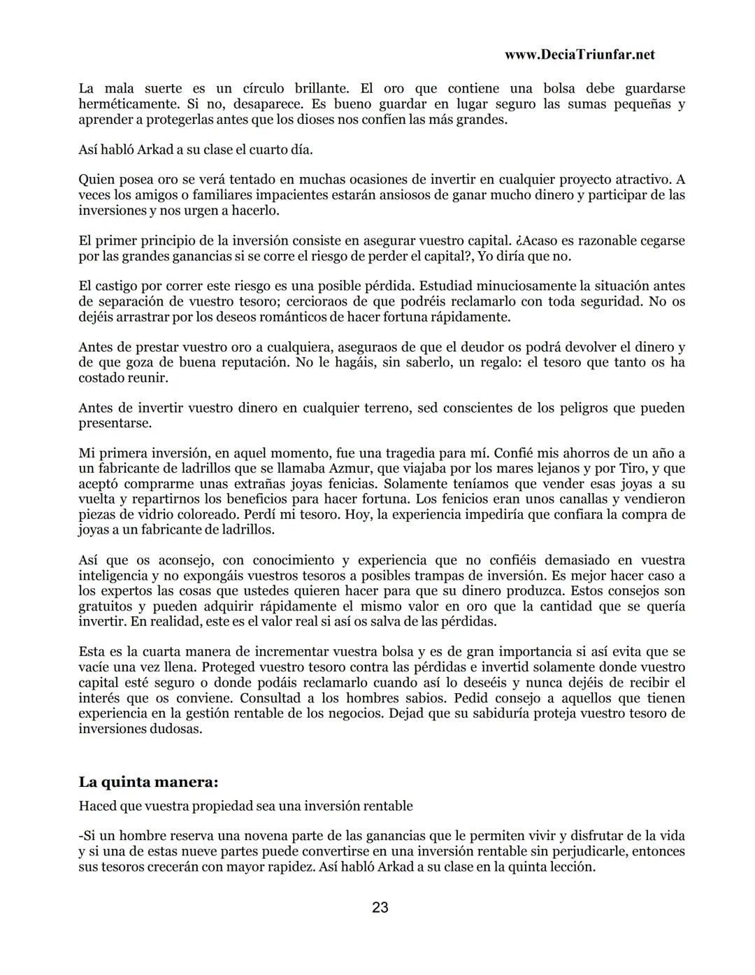 George S.
Clason
El hombre
Más rico de
Babilonia
www.DecidaTriunfar.net
G-libro
¡Regala
este
e-libro!
Enviało por
email a amigos,
filiares,