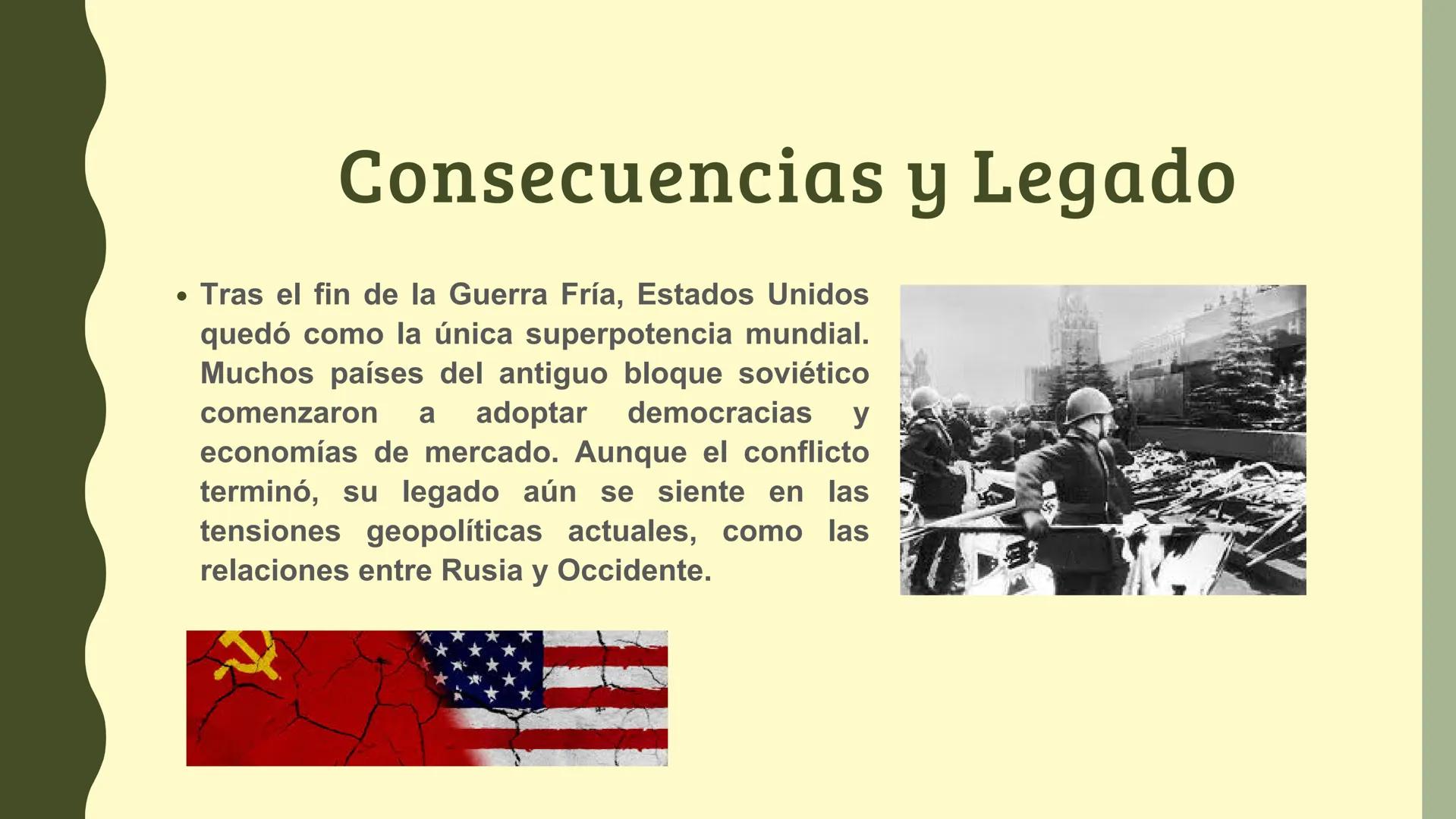 LA GUERRA
Fria
1947-1991 PRESENTADO POR:
• YEIMI SOFIA ARIZA REGINO
• 9°6
• ESCUELA NORMAL SUPERIOR LACIDES IRIARTE ## INTRODUCCION
• La Gu