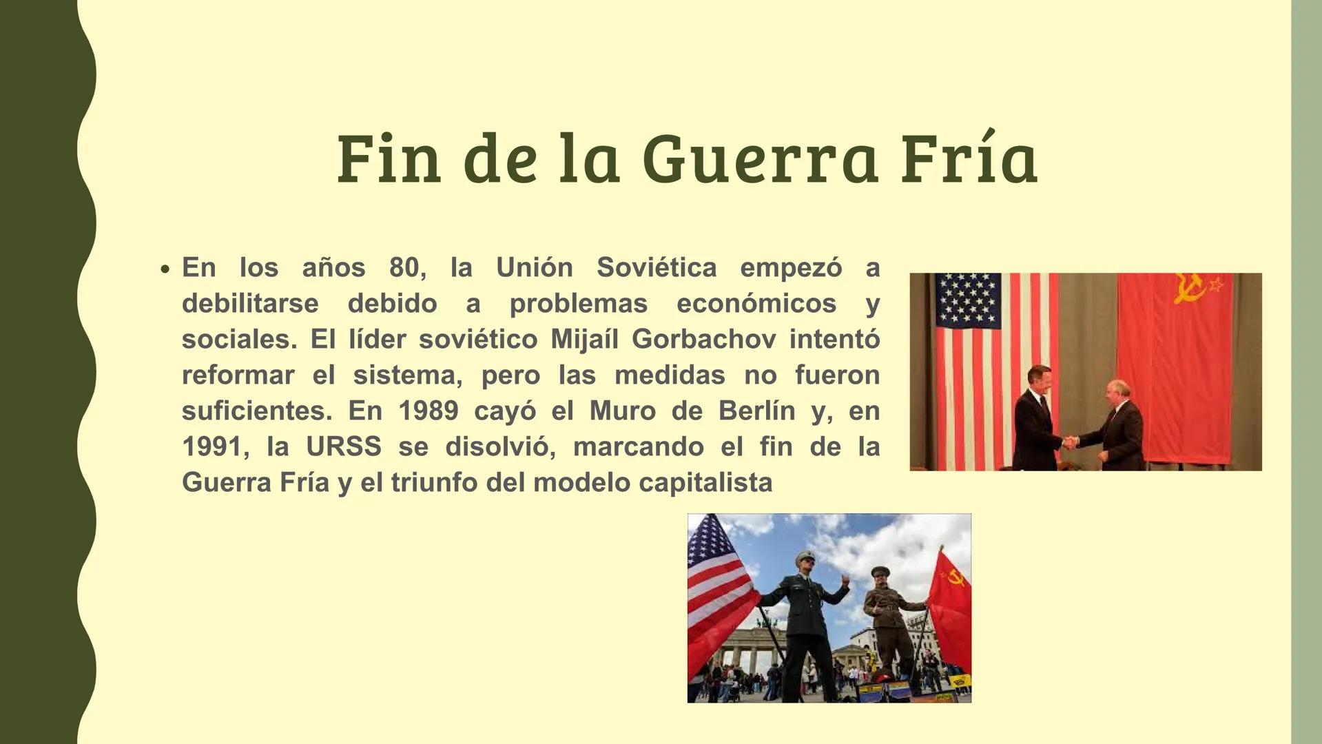LA GUERRA
Fria
1947-1991 PRESENTADO POR:
• YEIMI SOFIA ARIZA REGINO
• 9°6
• ESCUELA NORMAL SUPERIOR LACIDES IRIARTE ## INTRODUCCION
• La Gu